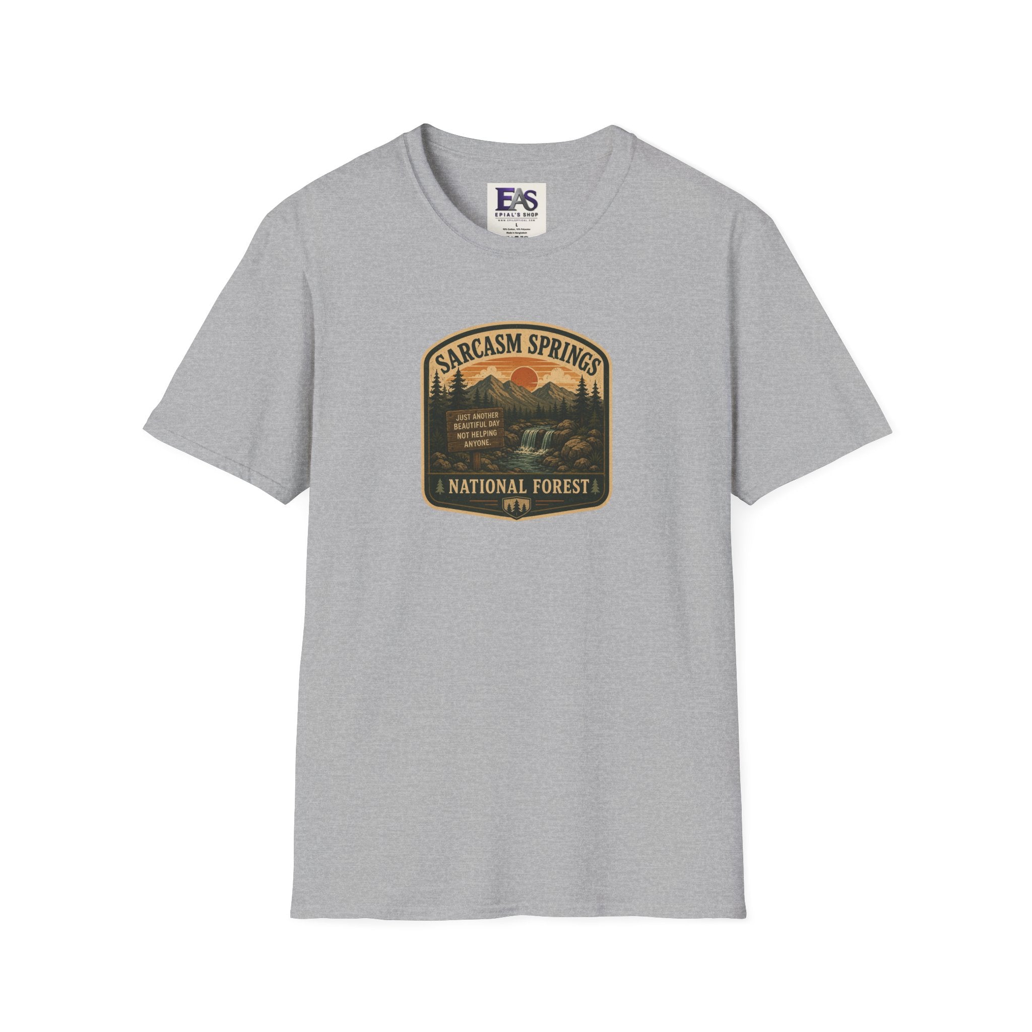 Sarcasm Springs National Forest Unisex T-Shirt | Funny Retro Outdoors Graphic Tee