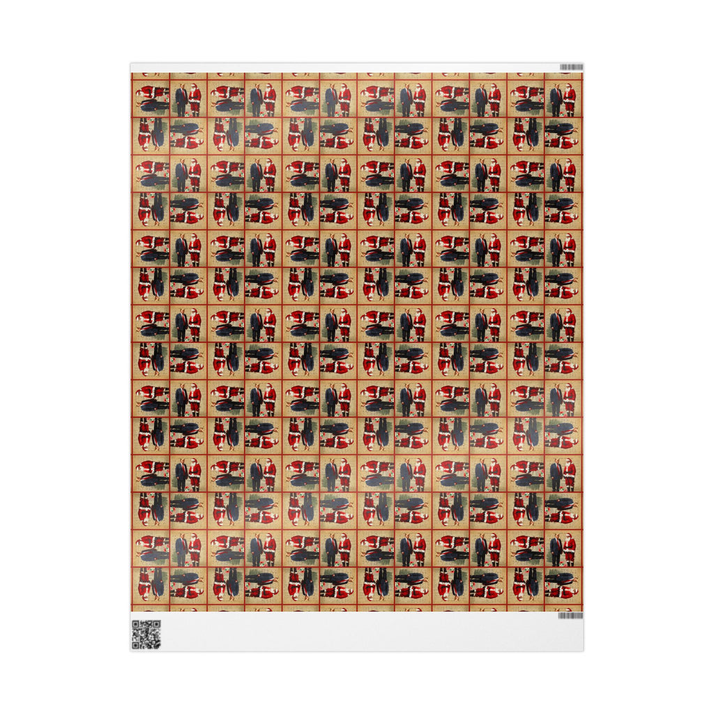 Vintage Trump & Santa Holiday Wrapping Paper