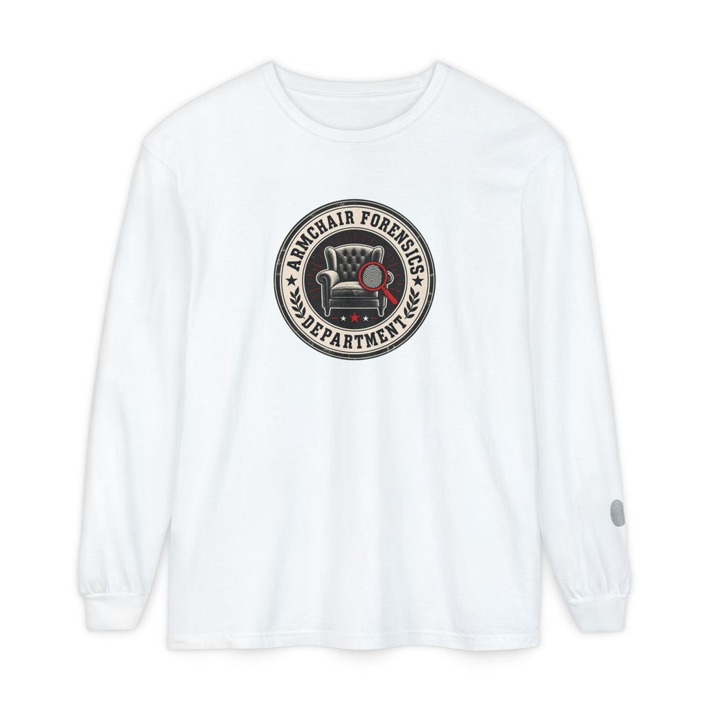 Armchair Forensics Department Long Sleeve Shirt | True Crime Investigator Tee