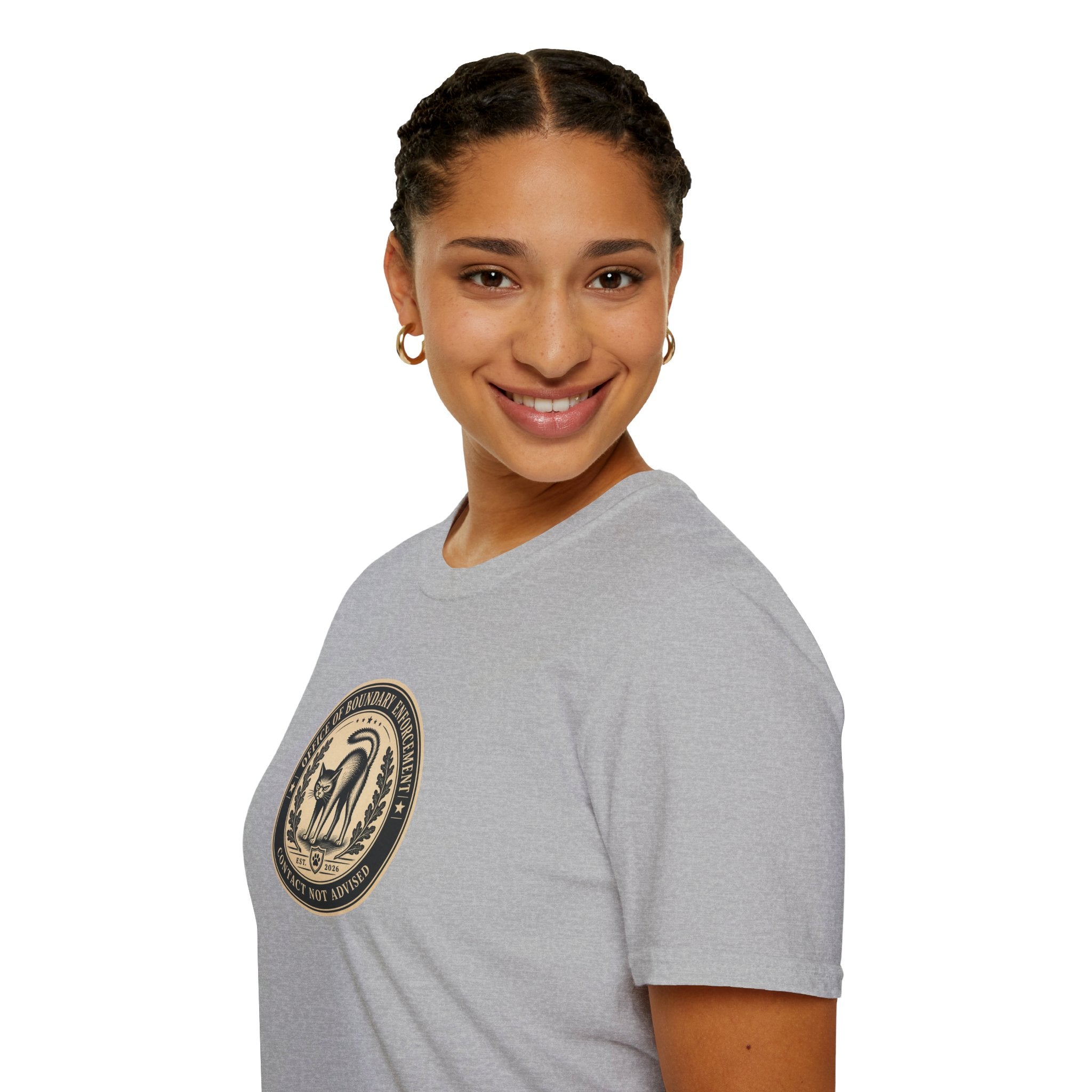 Office of Boundary Enforcement T-Shirt | Funny Cat Personal Space Tee