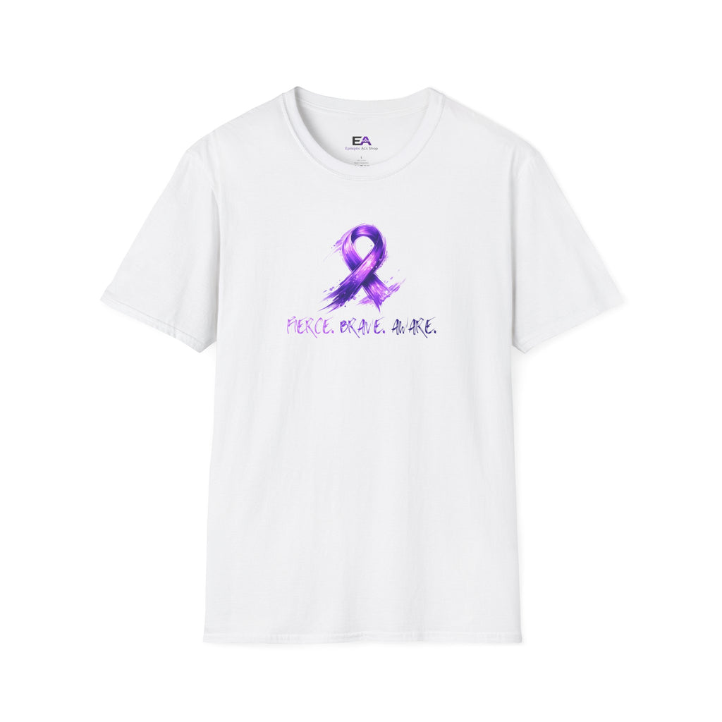 Fierce. Brave. Aware. Purple Ribbon Epilepsy Awareness T-Shirt