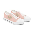 USA Est. 1776 Floral Patriotic Low Top Sneakers – Blush Pink Canvas Shoes