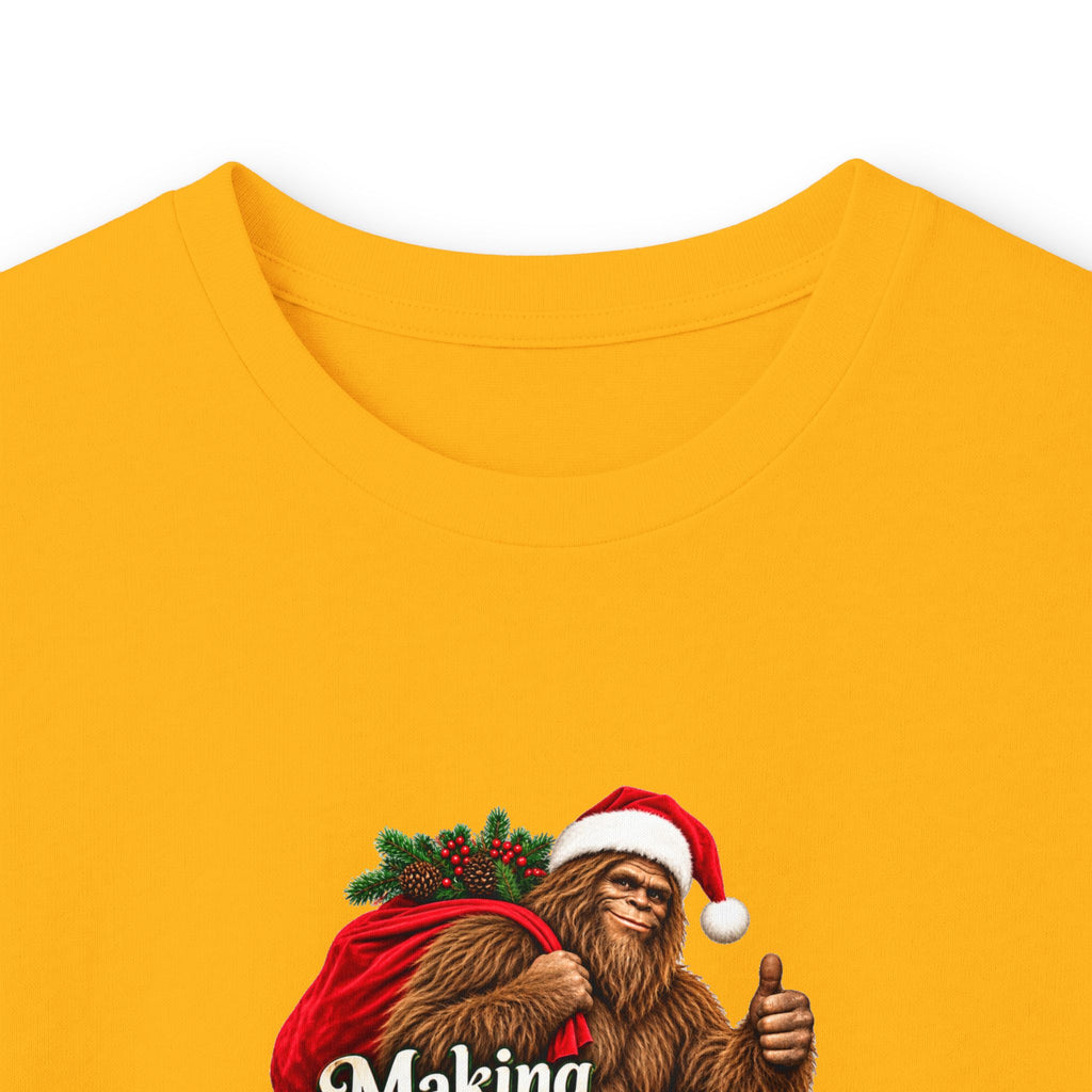 Making Spirits Squatchy Bigfoot Christmas Long Sleeve T-Shirt | Santa Sasquatch Holiday Tee