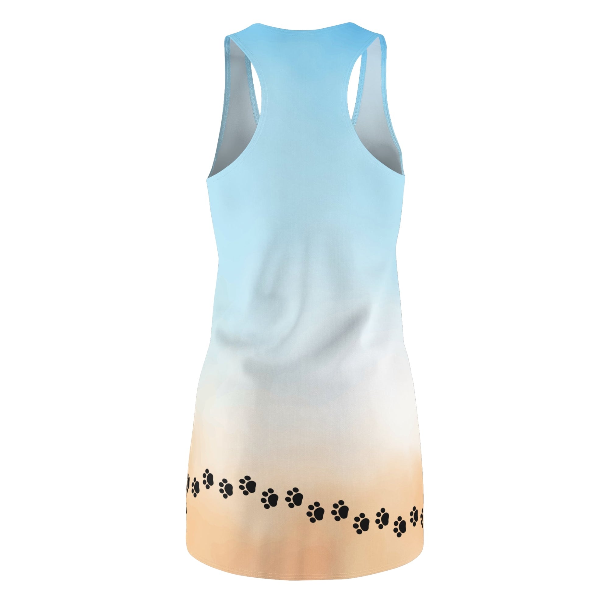 Paw Print Women's Racerback Dress - Beach Vibes for CatLovers Printify