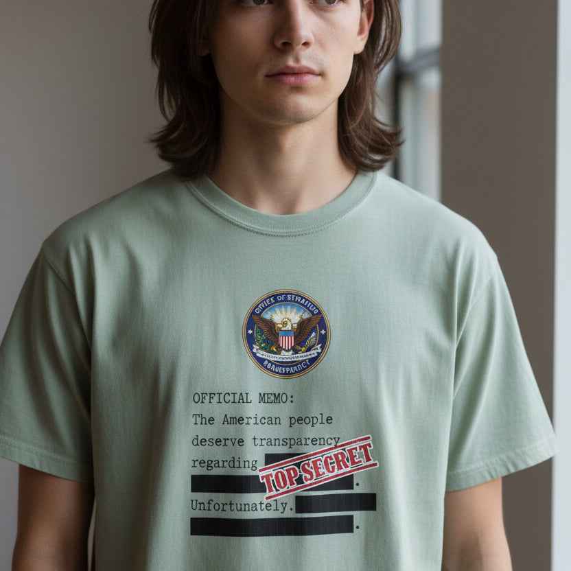 Official Memo “Top Secret” Unisex T-Shirt – Redacted Transparency Graphic Tee