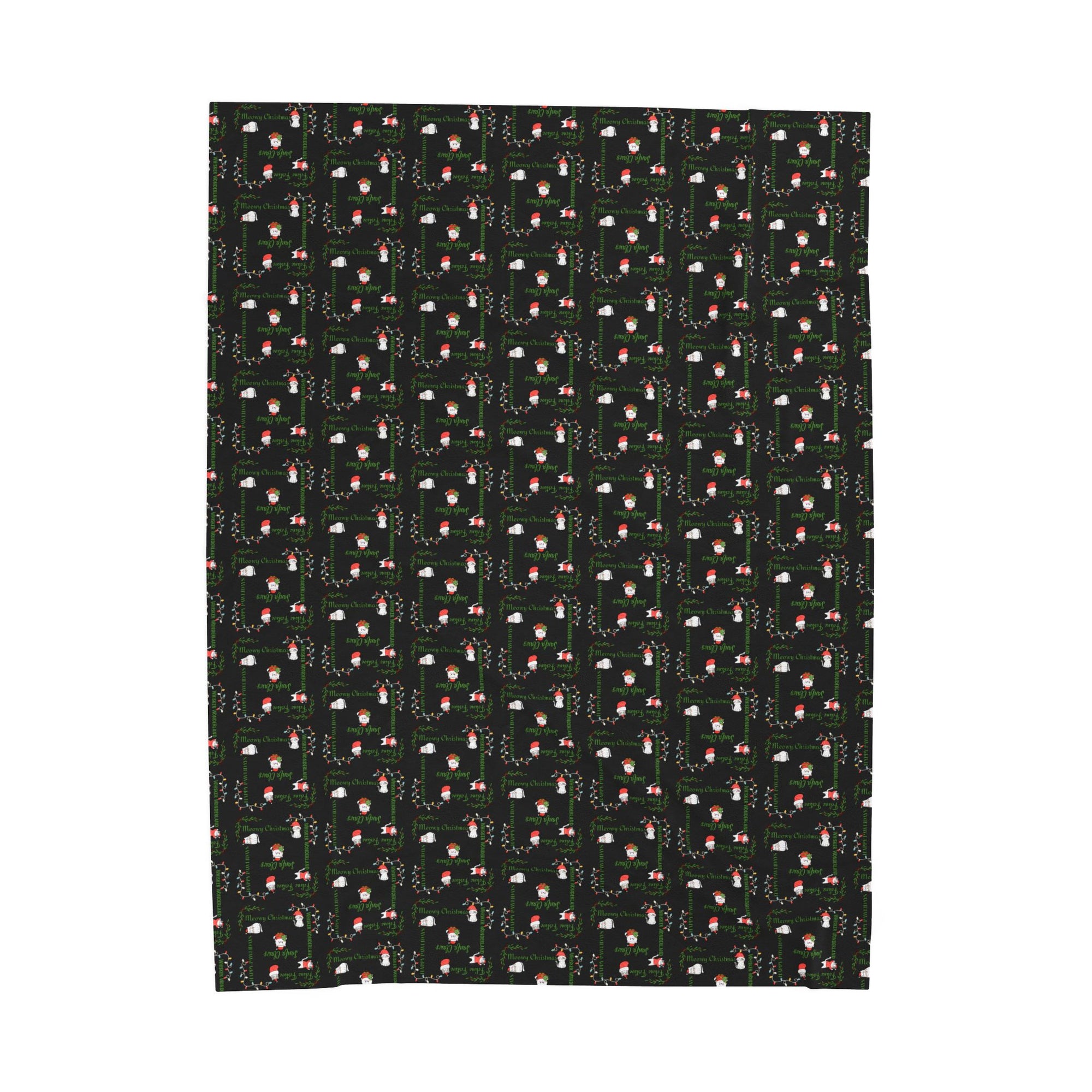 Cozy Christmas Cats Velveteen Plush Blanket