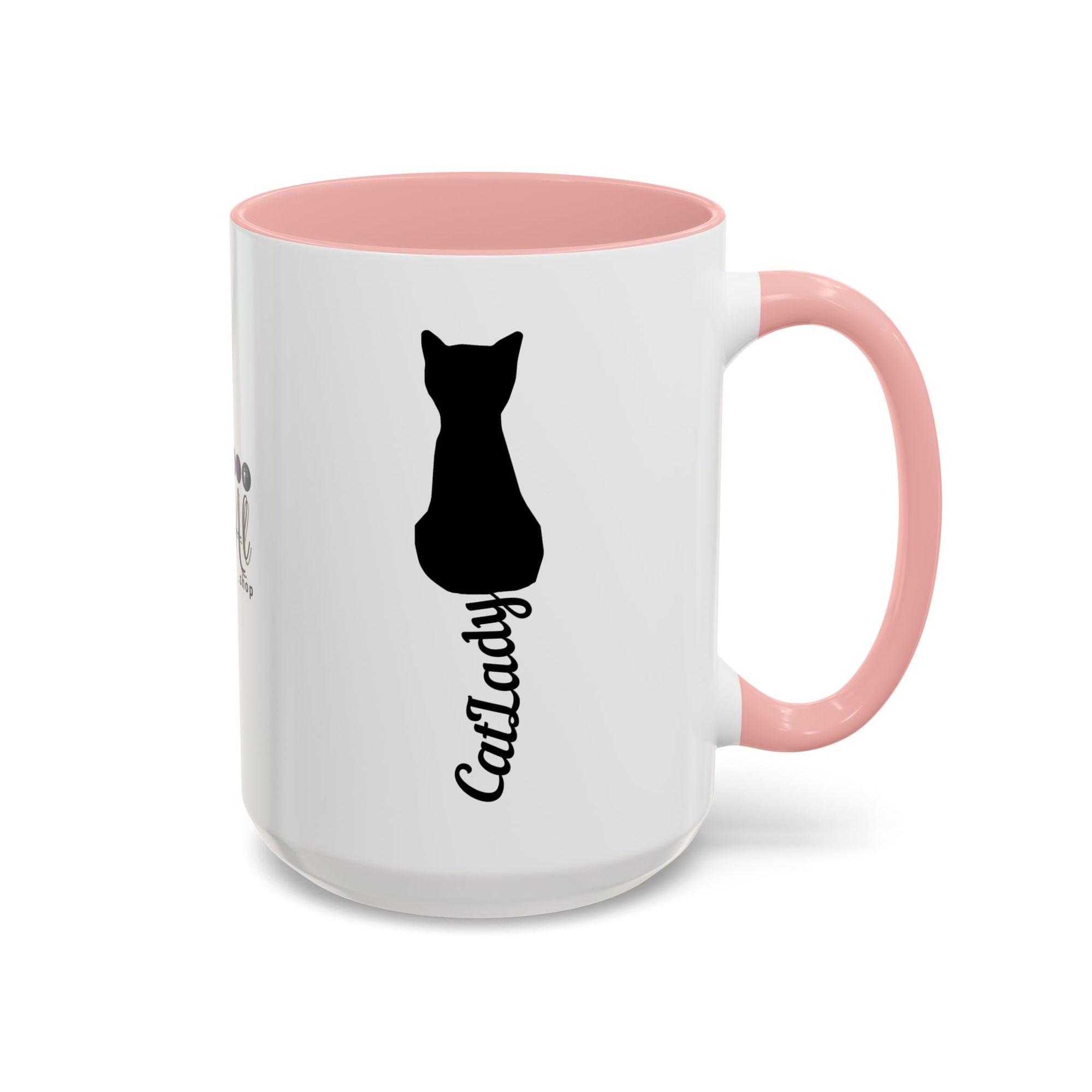 Cursive Tail Cat Lady Coffee Mug, Gift for Cat Lovers