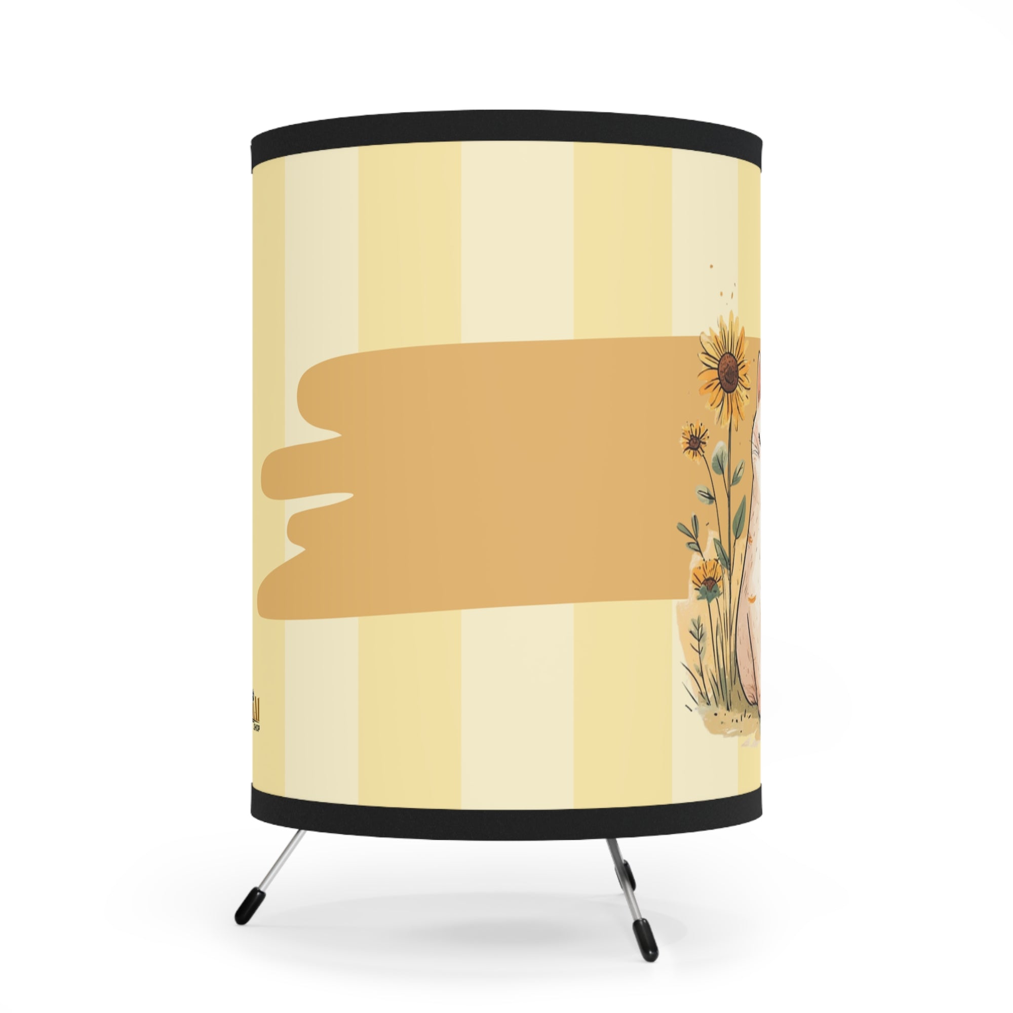 Sunflower Kitty Tripod Lamp, Unique Gift for Cat Lovers