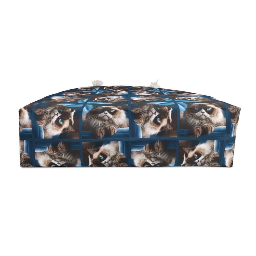 Grumpy Cat Print Weekender Bag for Cat Lovers Printify
