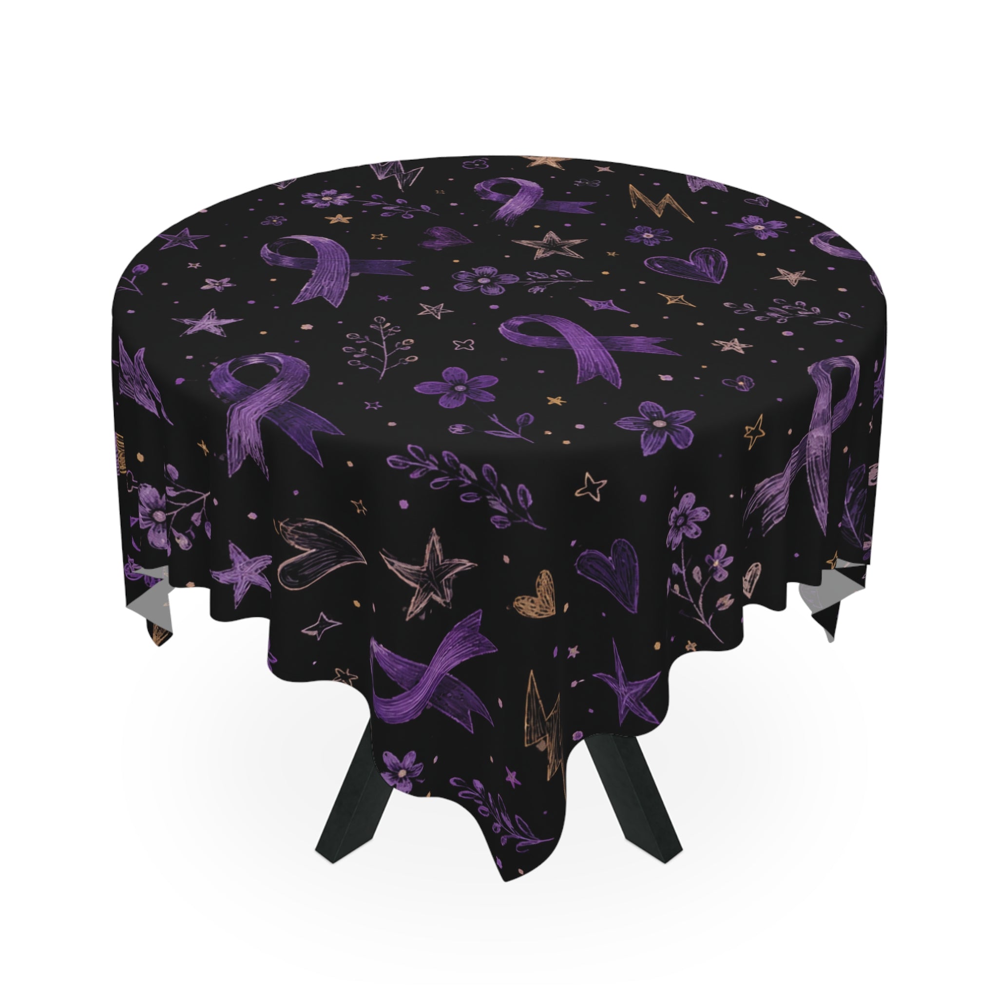 Purple Ribbon Garden Epilepsy Awareness Tablecloth