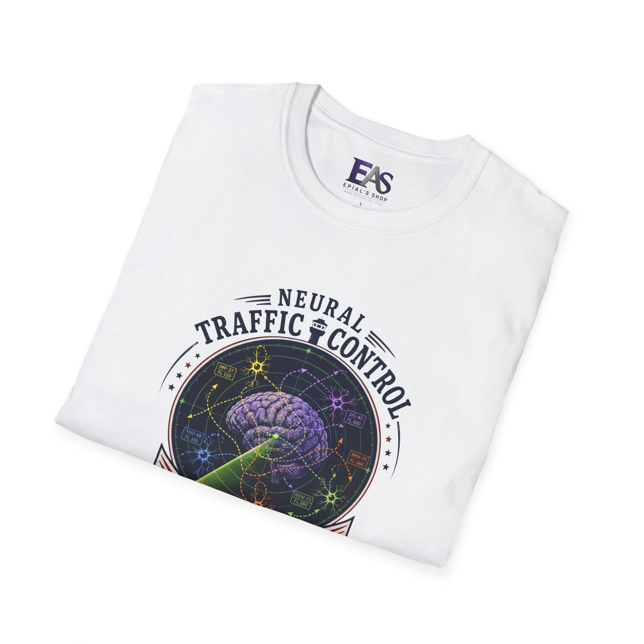 Neural Traffic Control T-Shirt | Brain Radar Graphic Tee