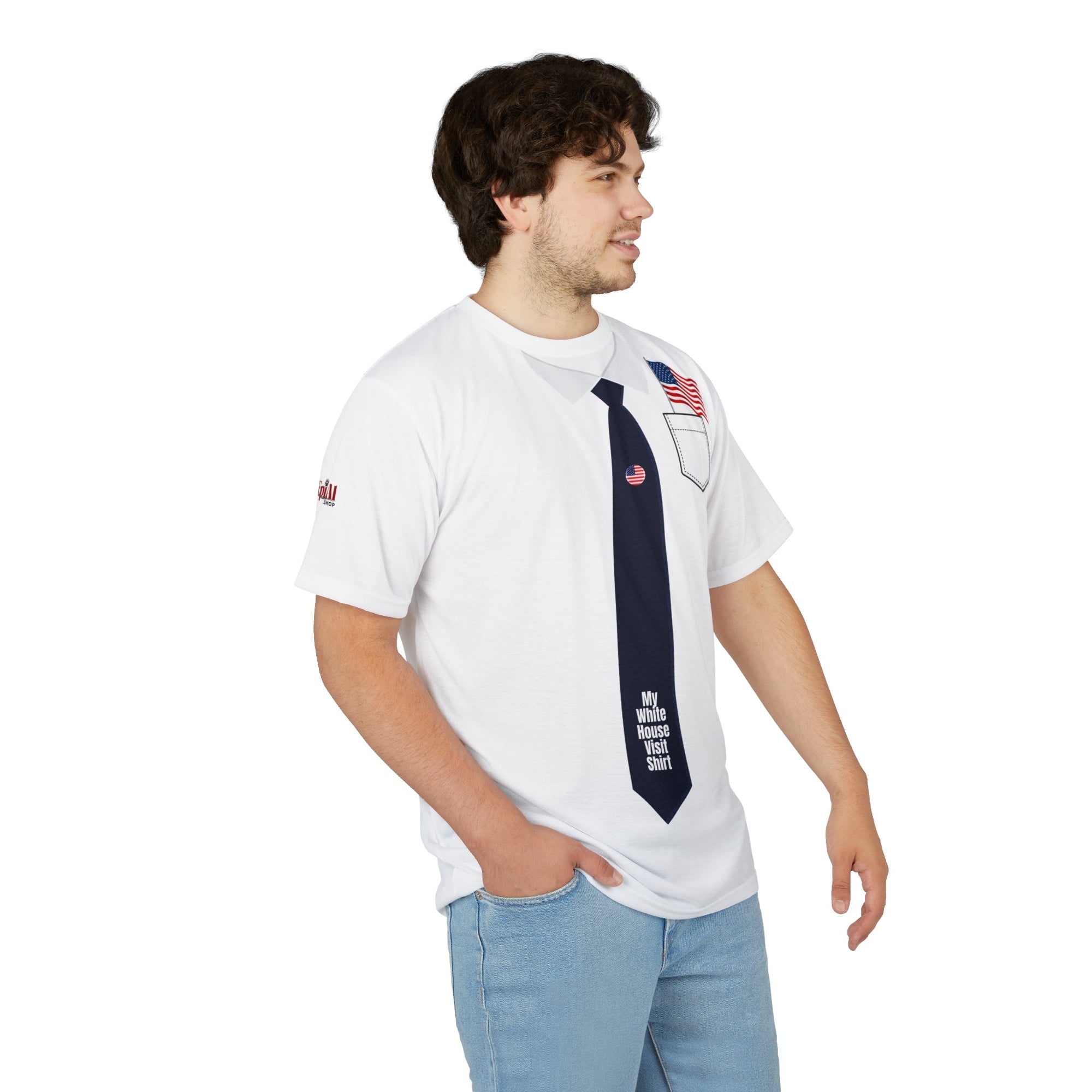 My White House Visit Shirt with American Flag Design Printify