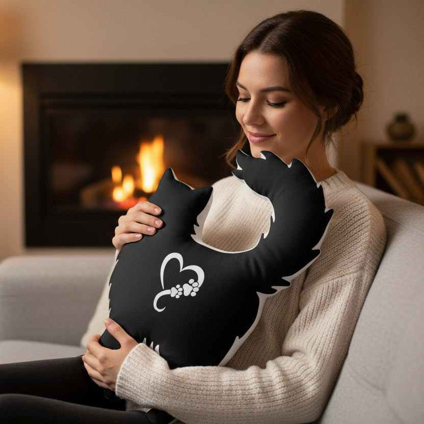 Still Here. Still Judging. Cat Silhouette Pillow