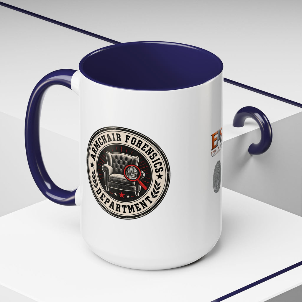 Armchair Forensics Department Accent Coffee Mug, True Crime Mug, 11 oz & 15 oz