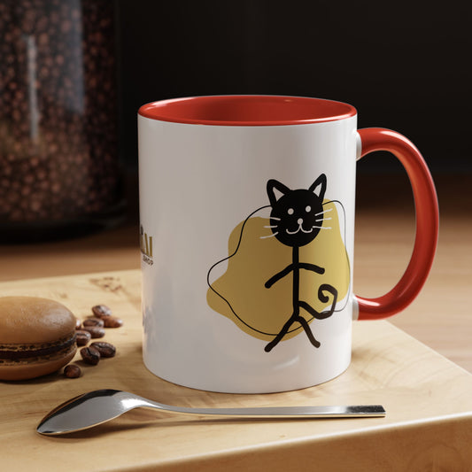 Playful Cat Accent Coffee Mug - 11oz & 15oz