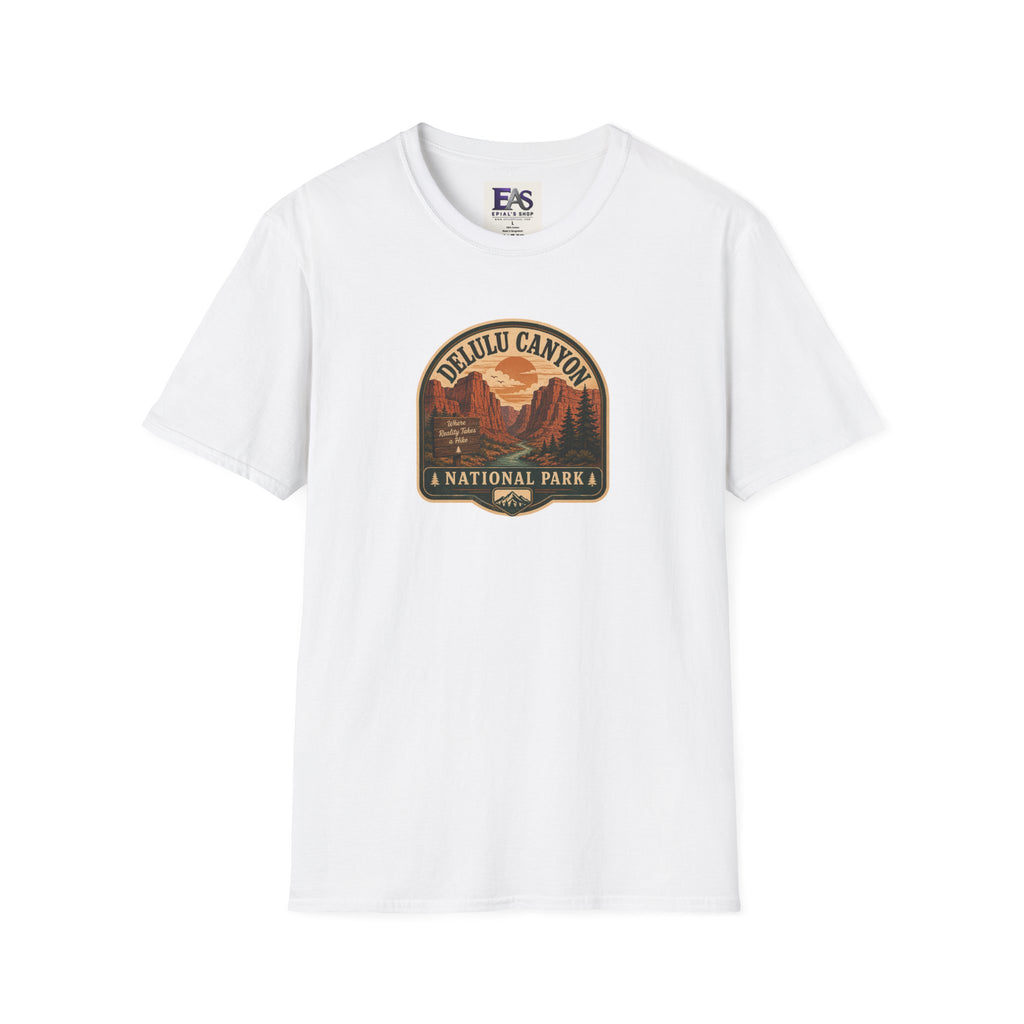Delulu Canyon National Park Unisex T-Shirt | Funny Retro National Park Parody Tee