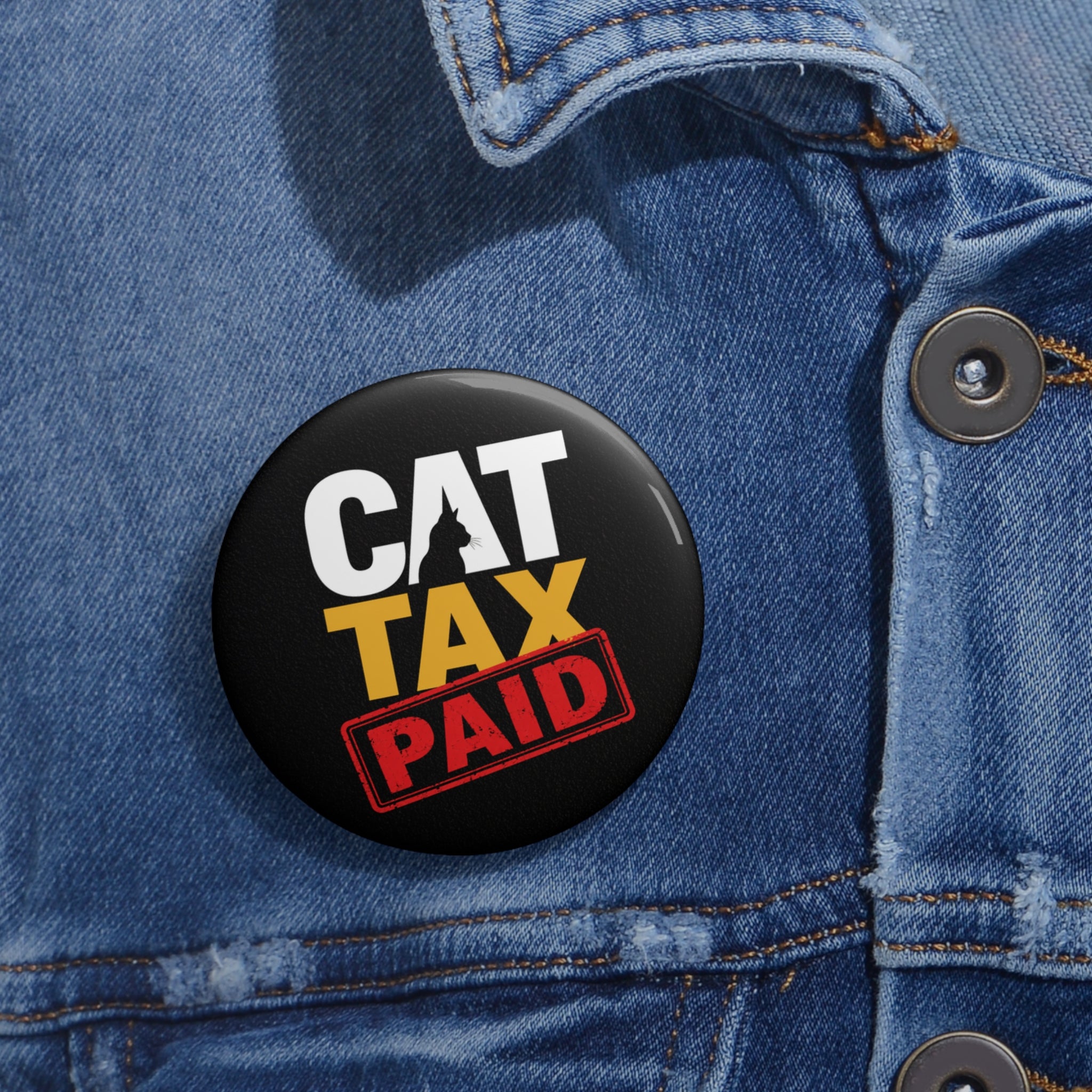Cat Tax Paid Pinback Button