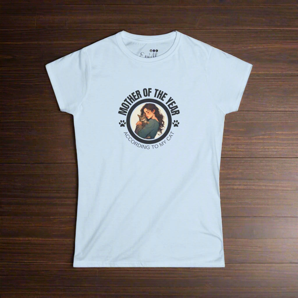 Mother of the Year Softstyle Tee, Gifts for Cat Moms