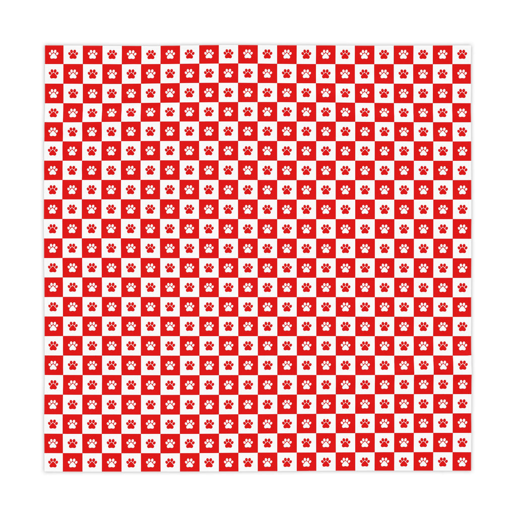 Red & White Paws Tablecloth