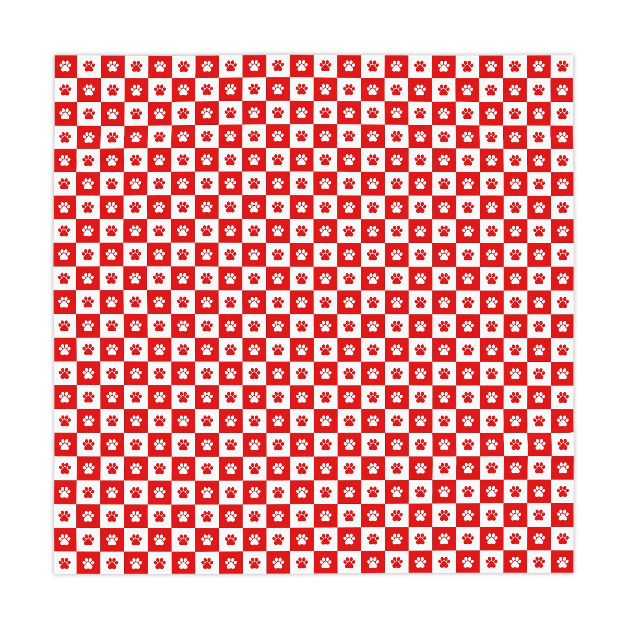 Red & White Paws Tablecloth