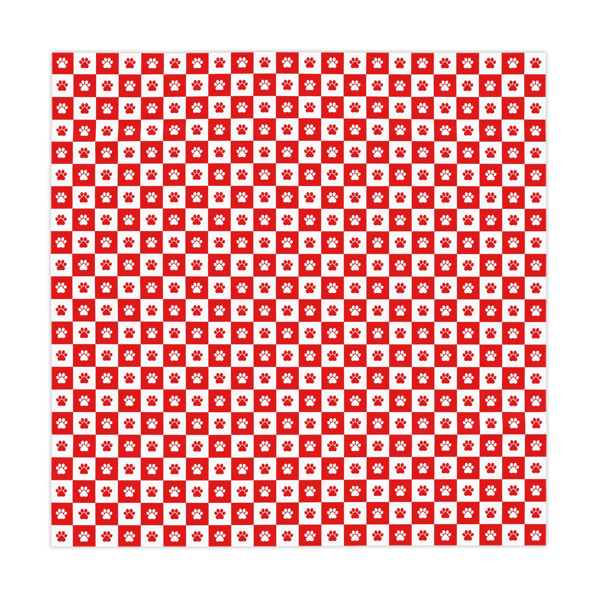 Red & White Paws Tablecloth - EpiAl's Shop