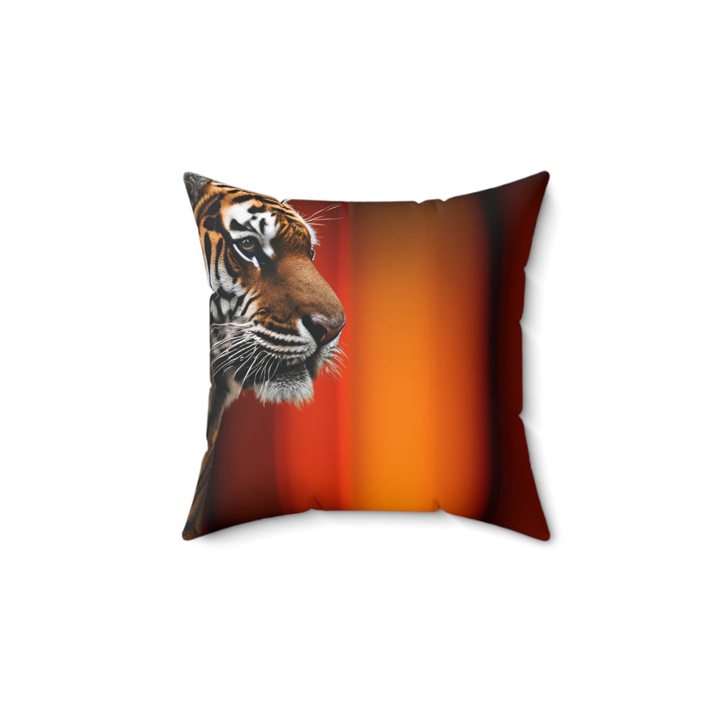 Elegant Tiger Print Square Pillow - Vibrant Home Decor