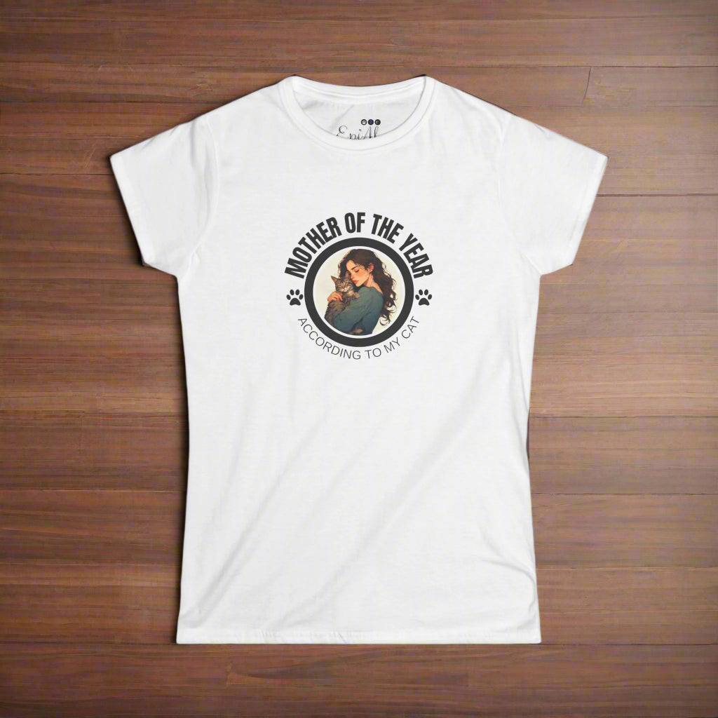 Mother of the Year Softstyle Tee, Gifts for Cat Moms