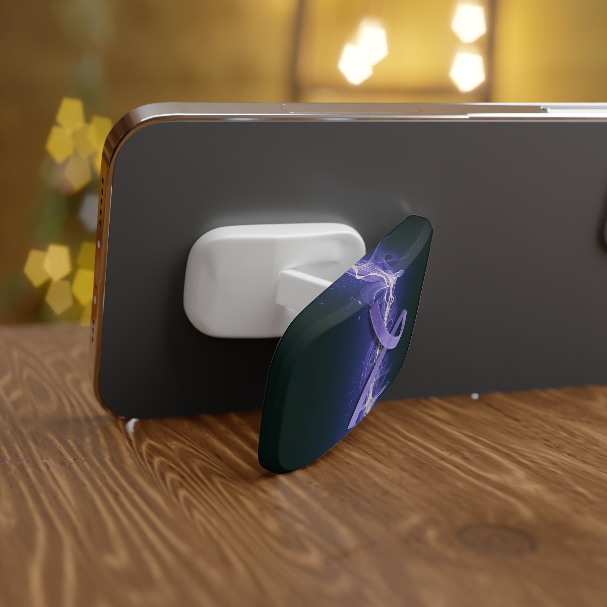 Epilepsy Awareness Phone Stand – Purple Ribbon Brain Wave Design