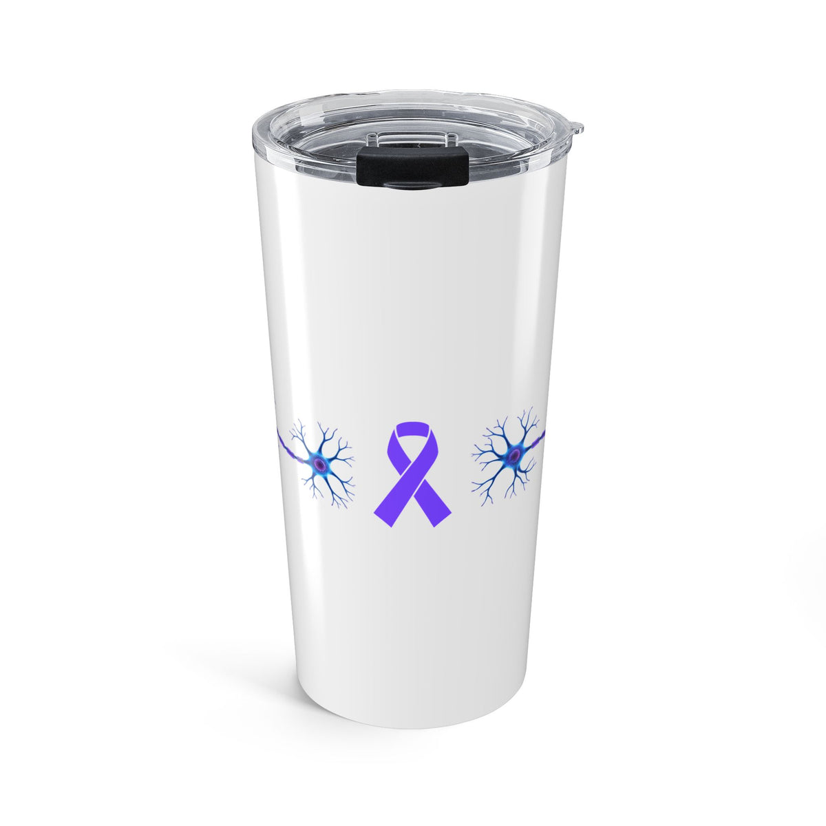 Epilepsy Awareness Purple Ribbon & Neuron 20 oz Insulated Tumbler