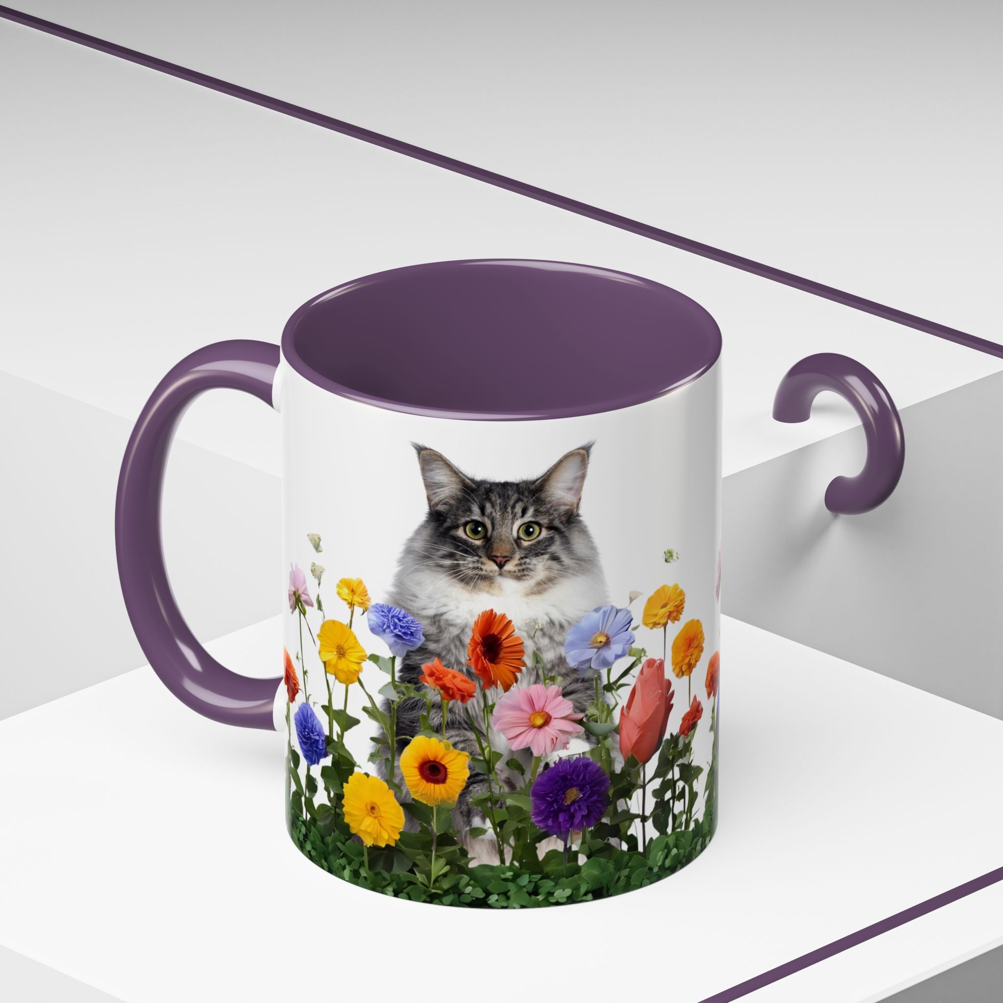 Floral Cats Coffee Mug - 11 oz/15 oz