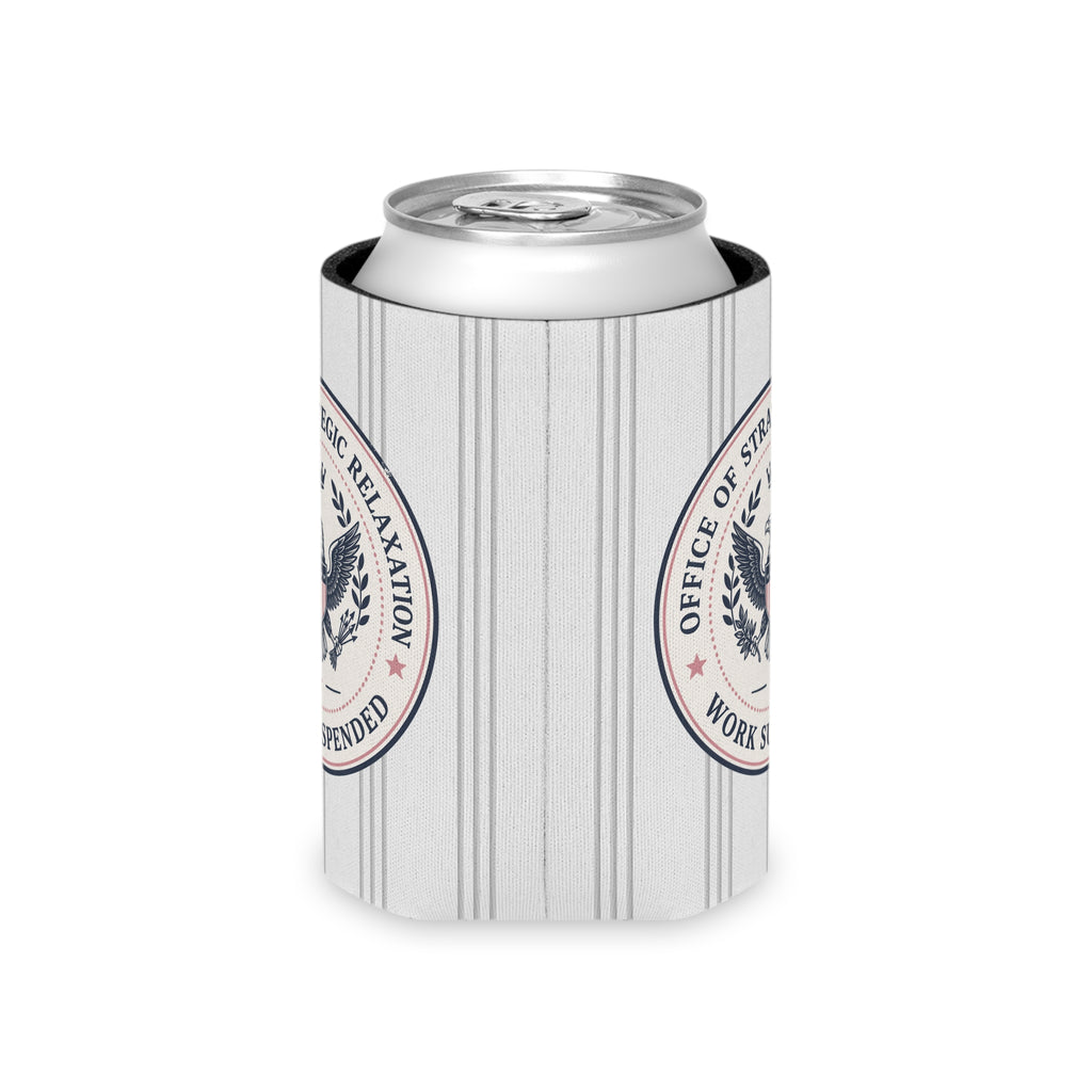 Office of Strategic Relaxation Can Cooler | Work Suspended Funny Koozie