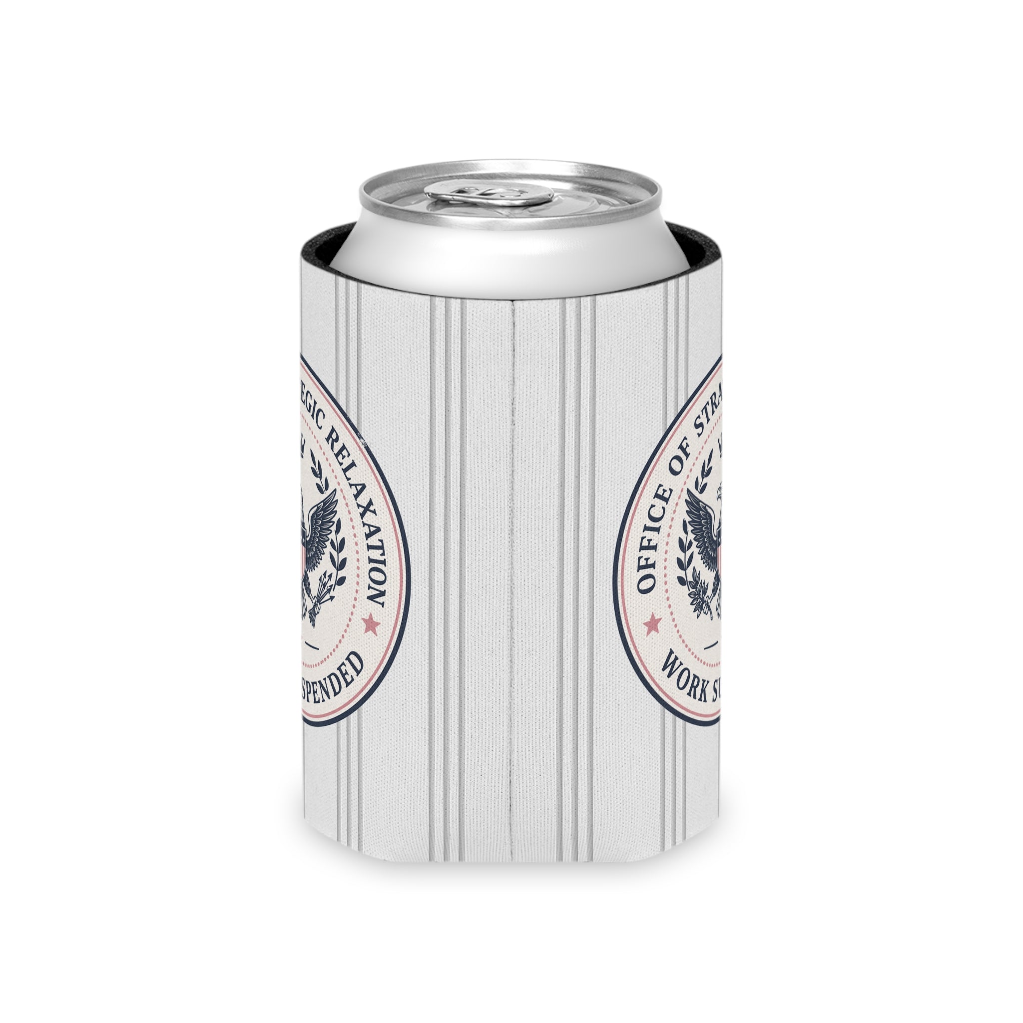 Office of Strategic Relaxation Can Cooler | Work Suspended Funny Koozie