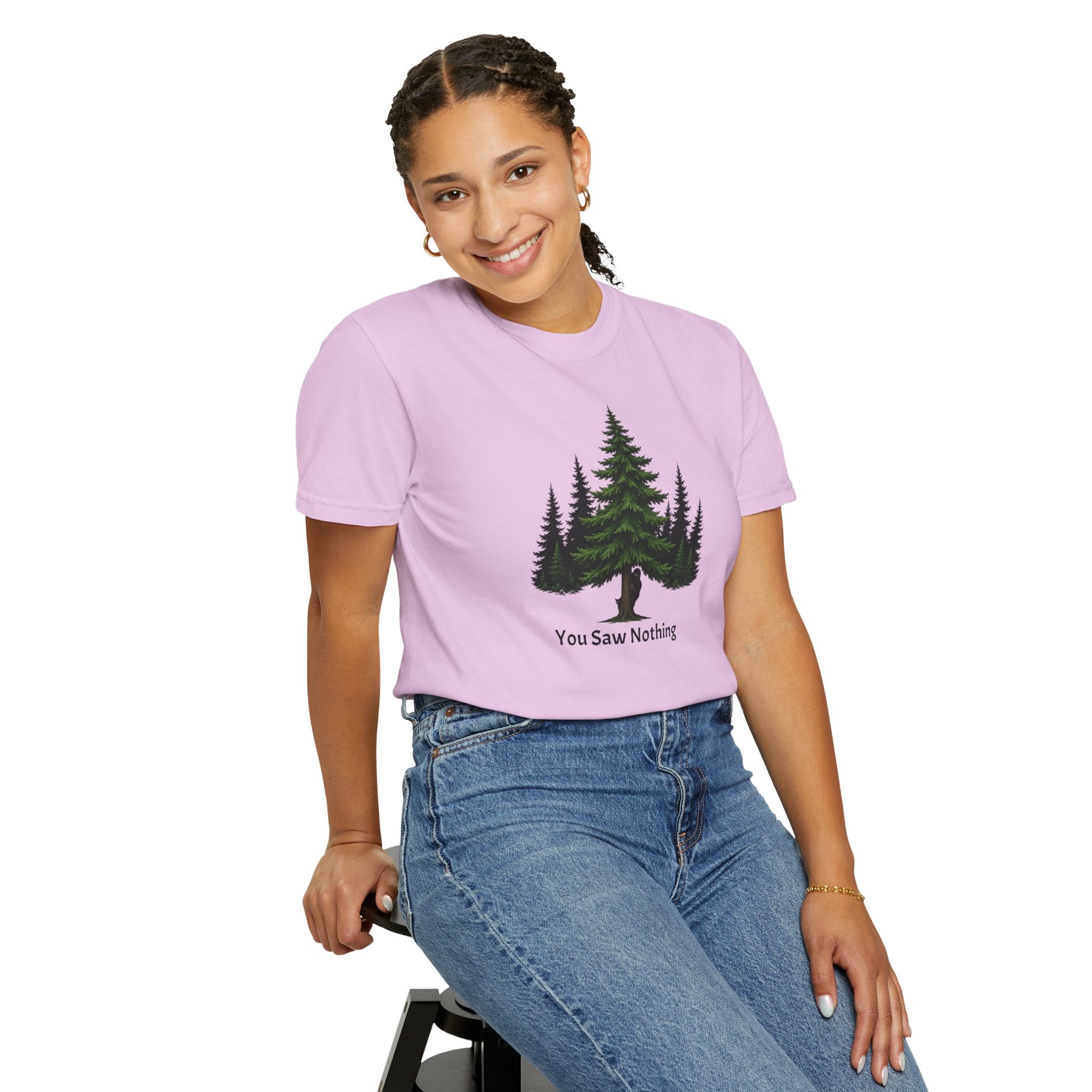You Saw Nothing Bigfoot & Cat Garment-Dyed T-Shirt