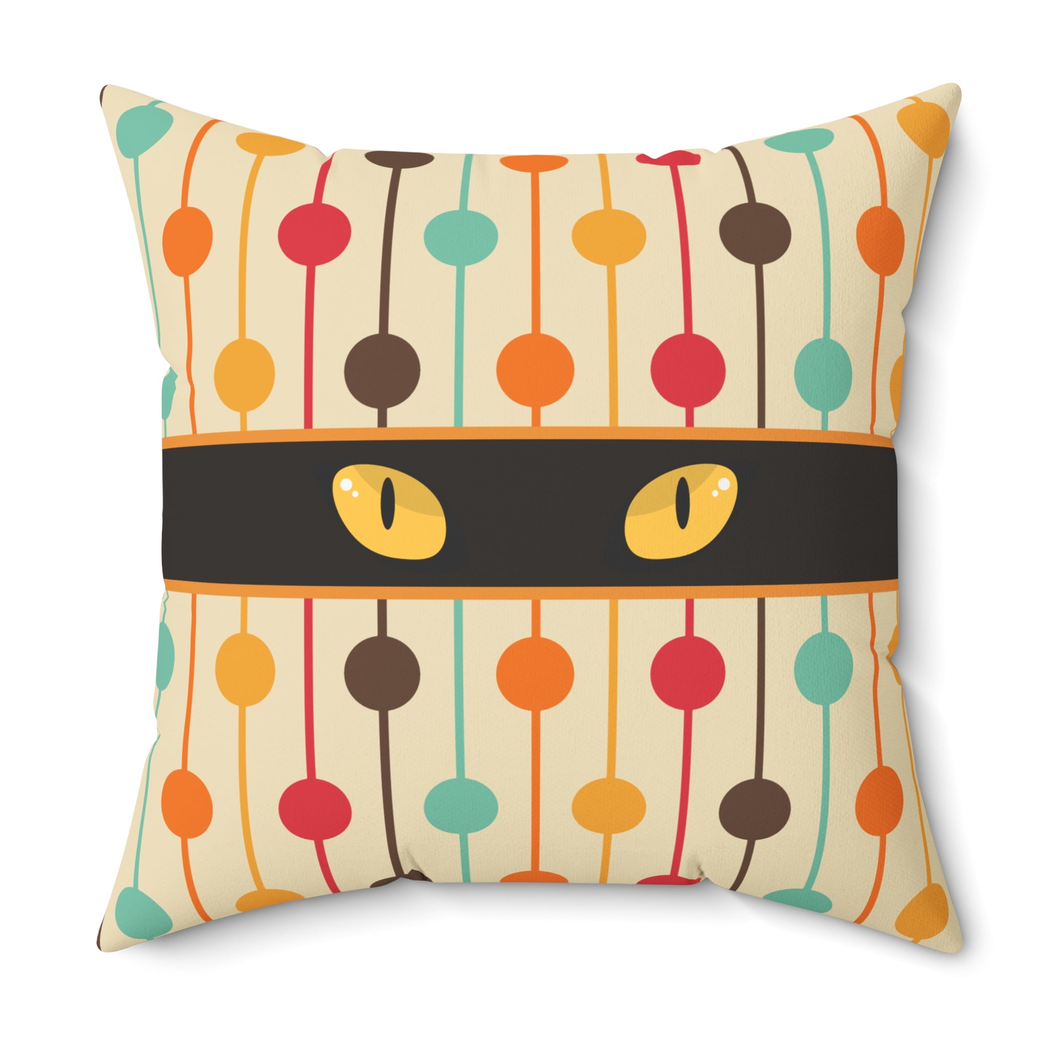Mid-Century Cat Eyes Retro Throw Pillow