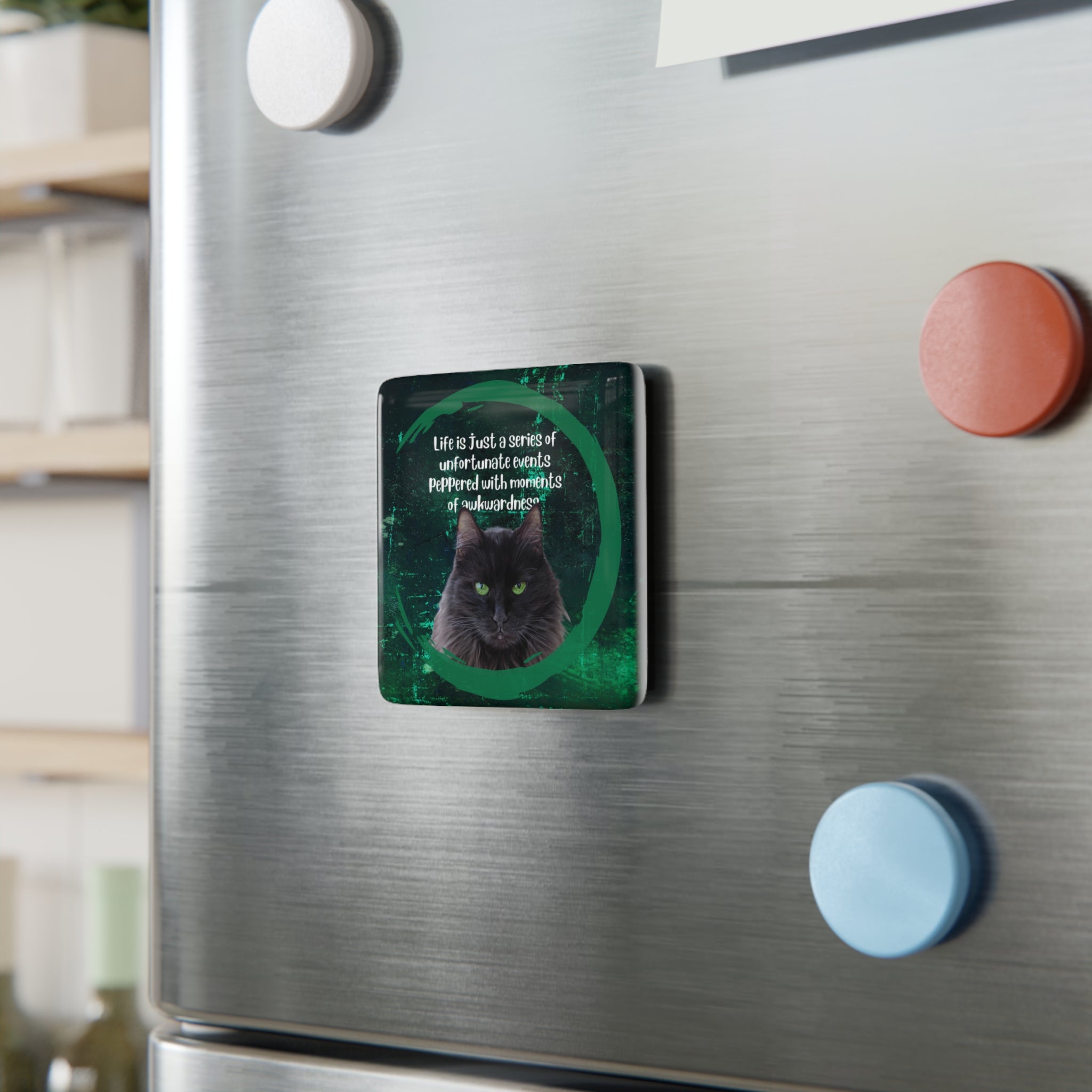 Photo depicting the ​Awkwardness Porcelain Magnet, Square from EpiAl's Shop.