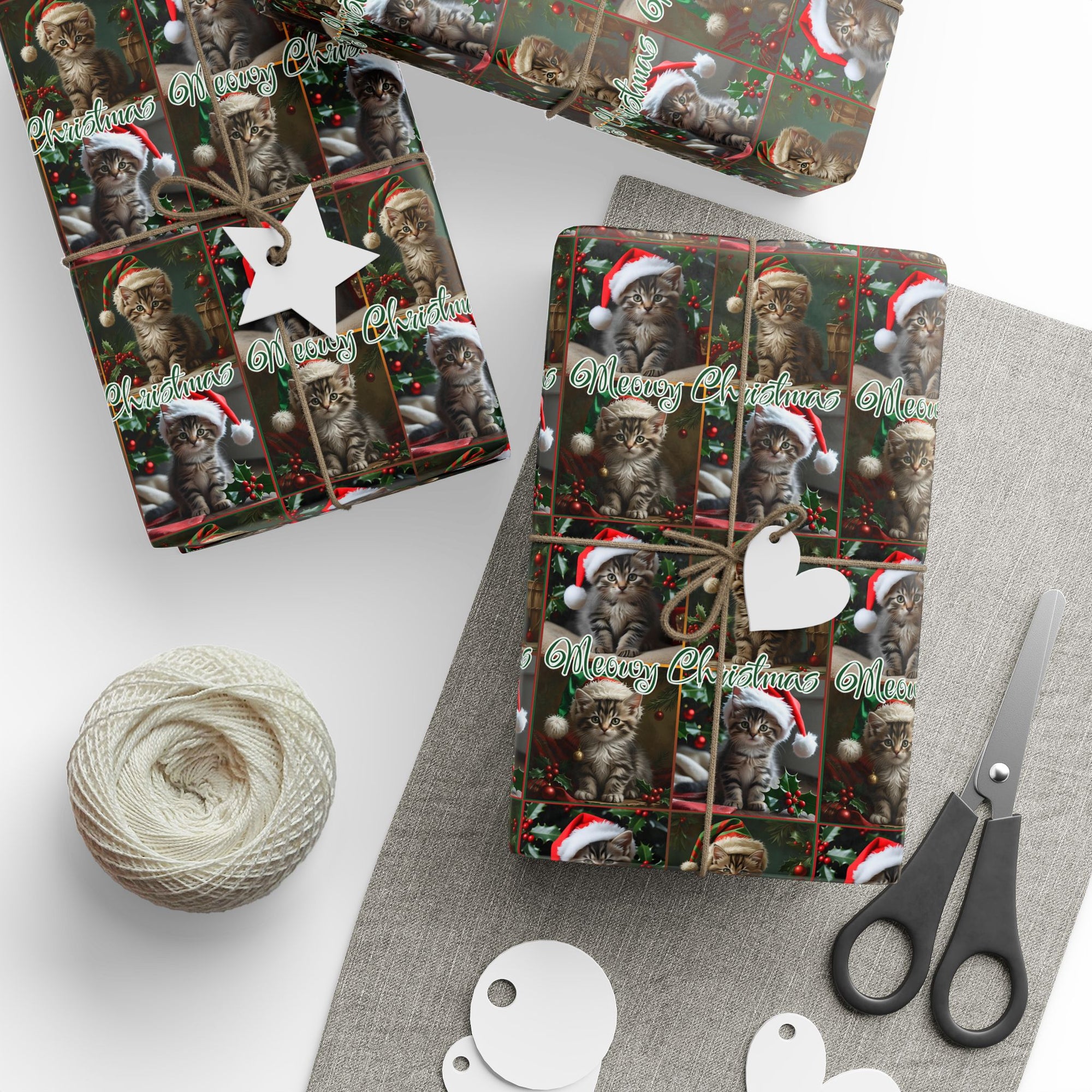 Meowy Christmas Kitten Themed Gift Wrap