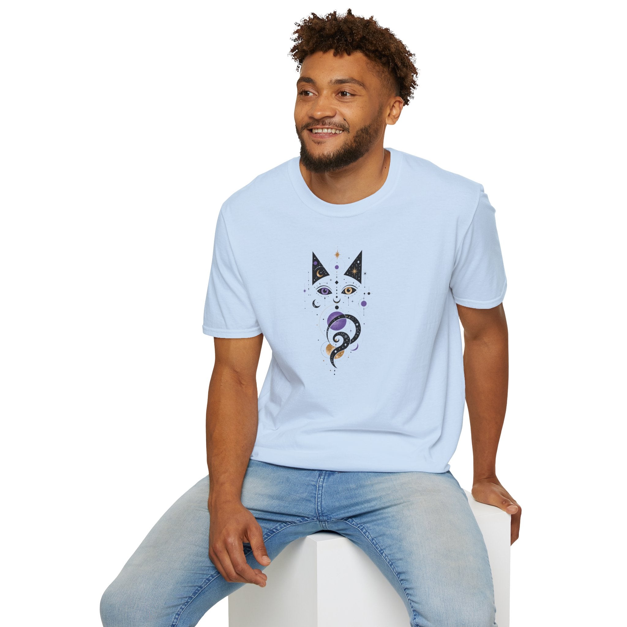 Celestial Cat T-Shirt | Mystical Cosmic Cat Graphic Tee