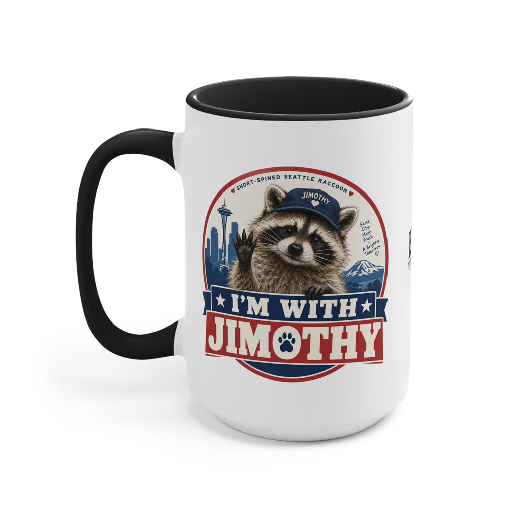 I’m With Jimothy Raccoon Accent Coffee Mug