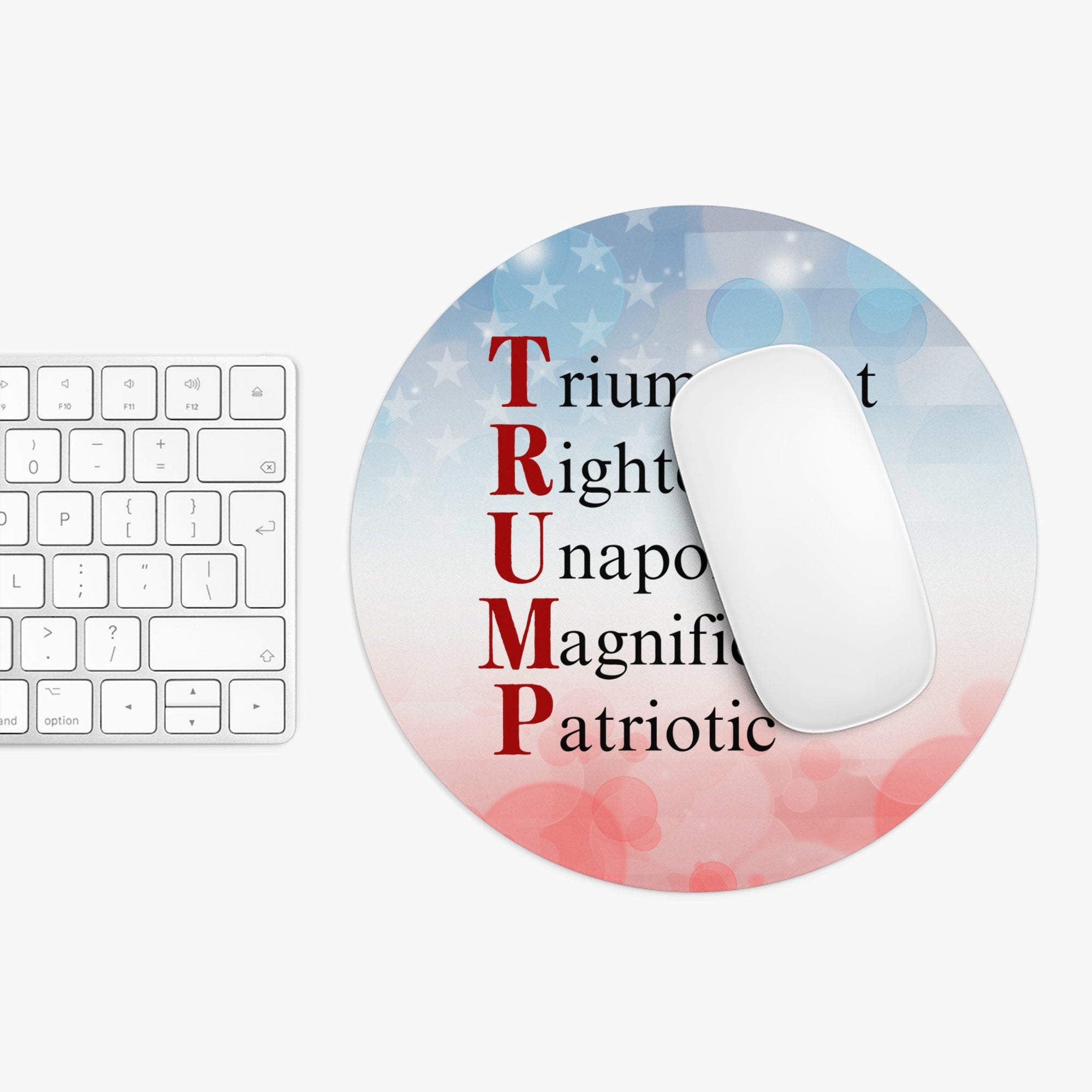 Pro-Trump Acronym Round Mouse Pad Printify
