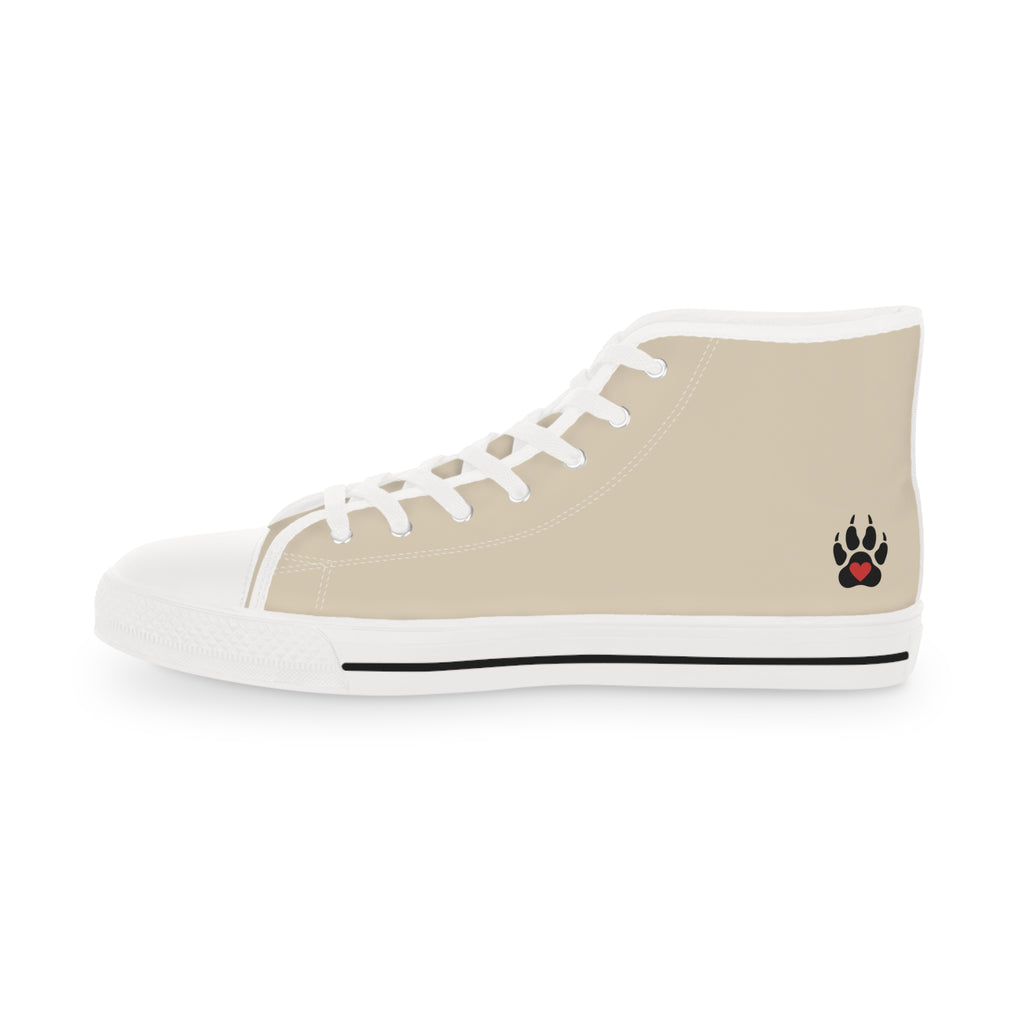 Jimothy Raccoon Paw Print Men's High-Top Canvas Sneakers