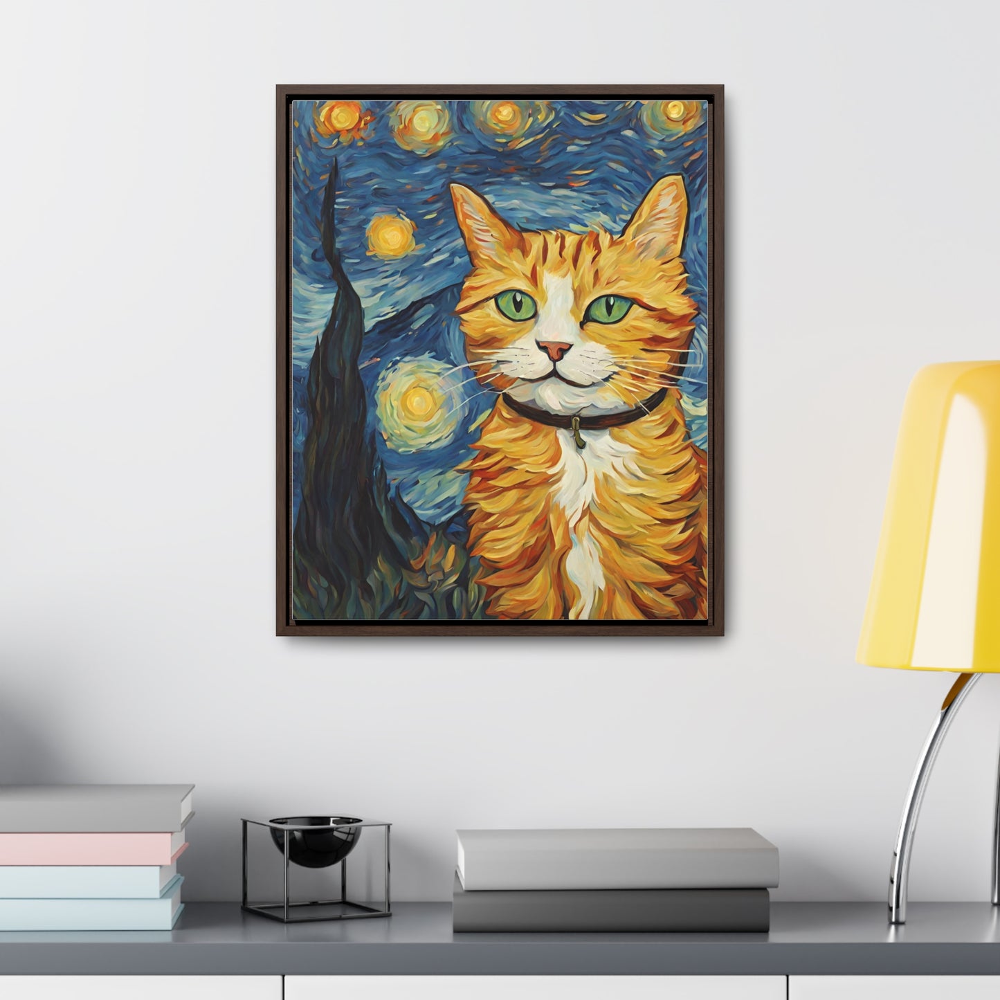 Van Gogh Style Cat Gallery Canvas Wraps, Vertical Frame - Canvas - Epileptic Al’s Shop