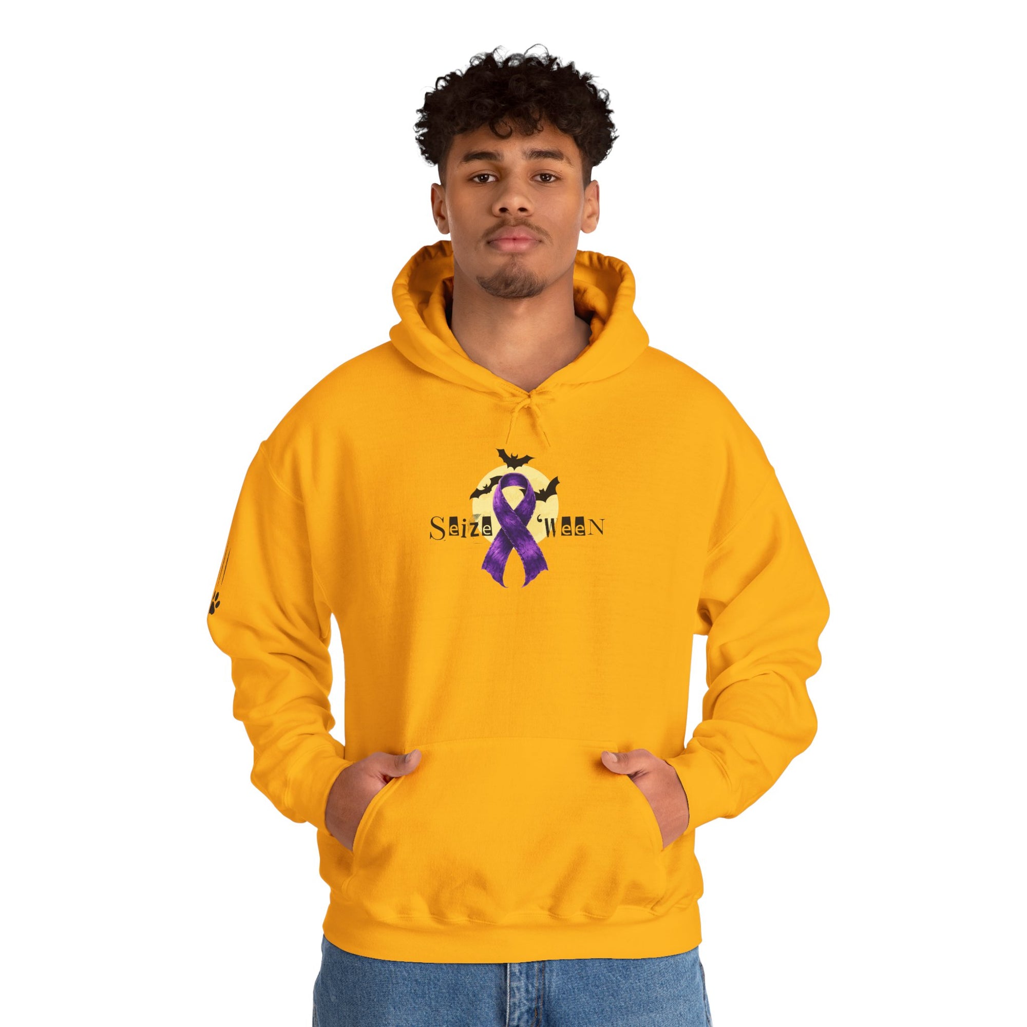 Cozy Halloween Purple Ribbon Hoodie