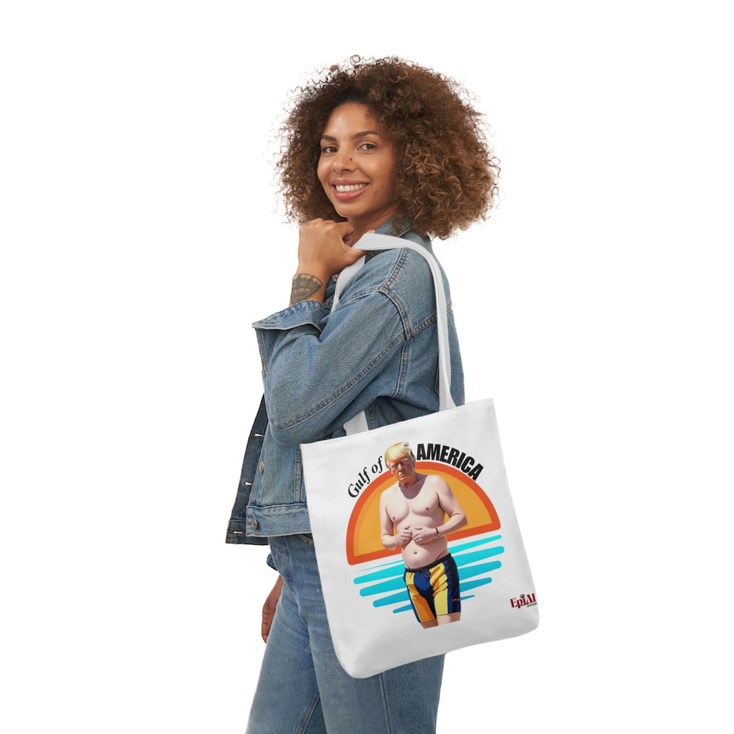 Gulf of America Canvas Tote Bag with 4-Color Straps - Fun Beach Accessory