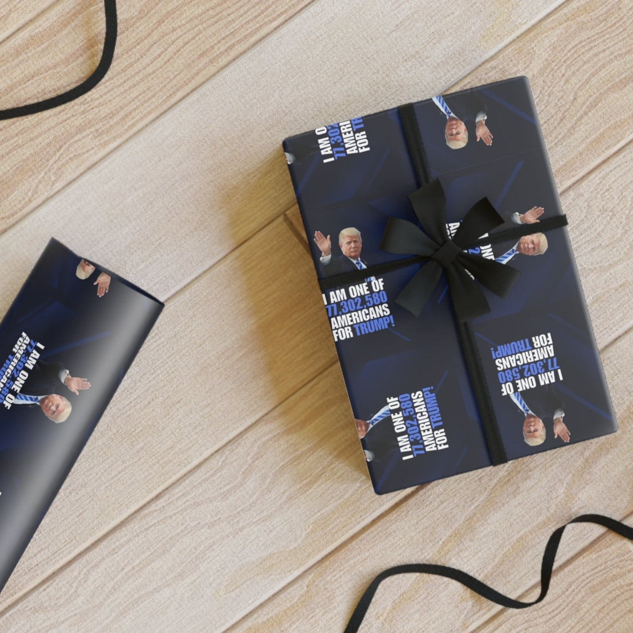 Funny Gift Wrapping Paper - Americans for Trump - 1pc Roll Printify