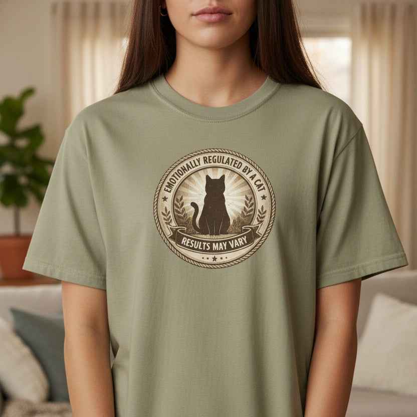 Emotionally Regulated by a Cat T-Shirt