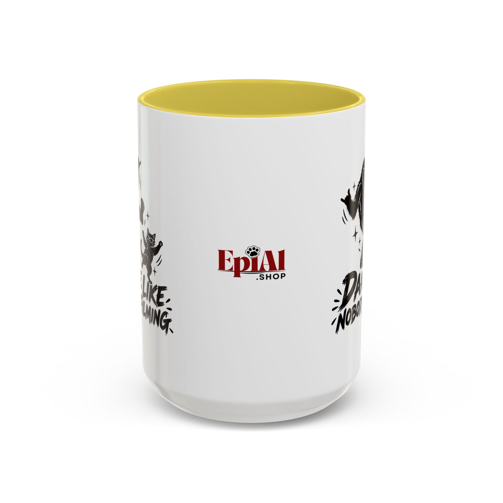 Dance Like Nobody's Filming | Funny Bigfoot & Cat Coffee Mug (11oz/15oz)