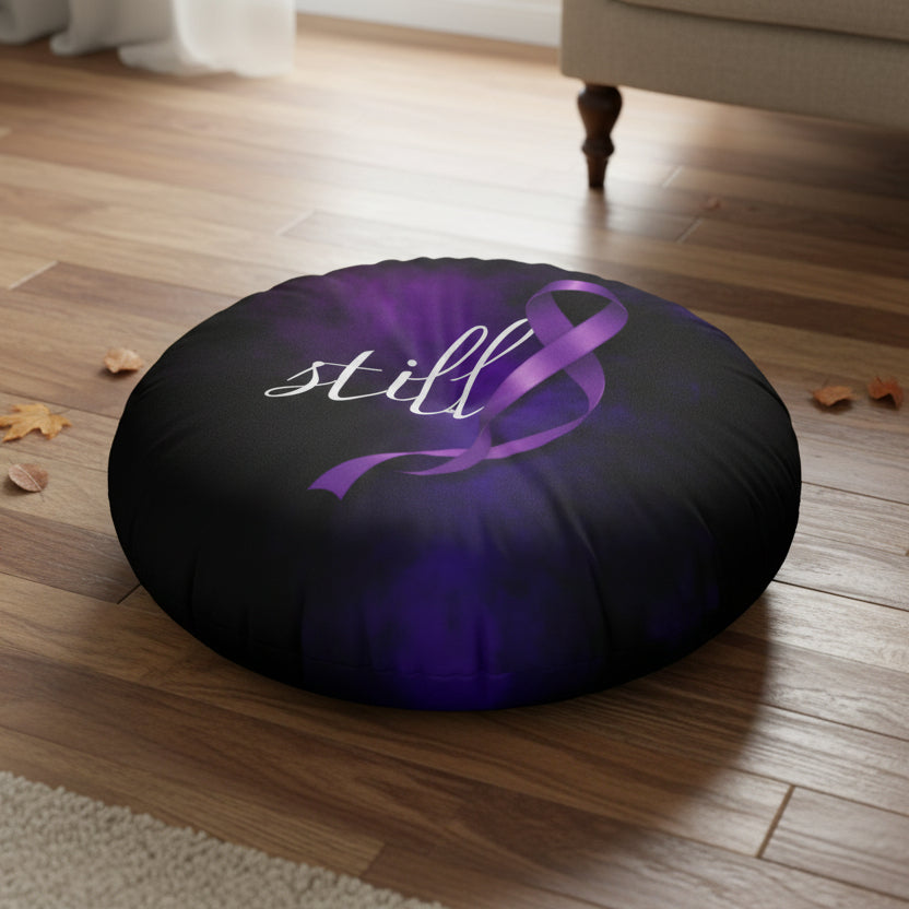 Still Floor Pillow | Epilepsy Awareness Ribbon Pillow | Still Here Decor