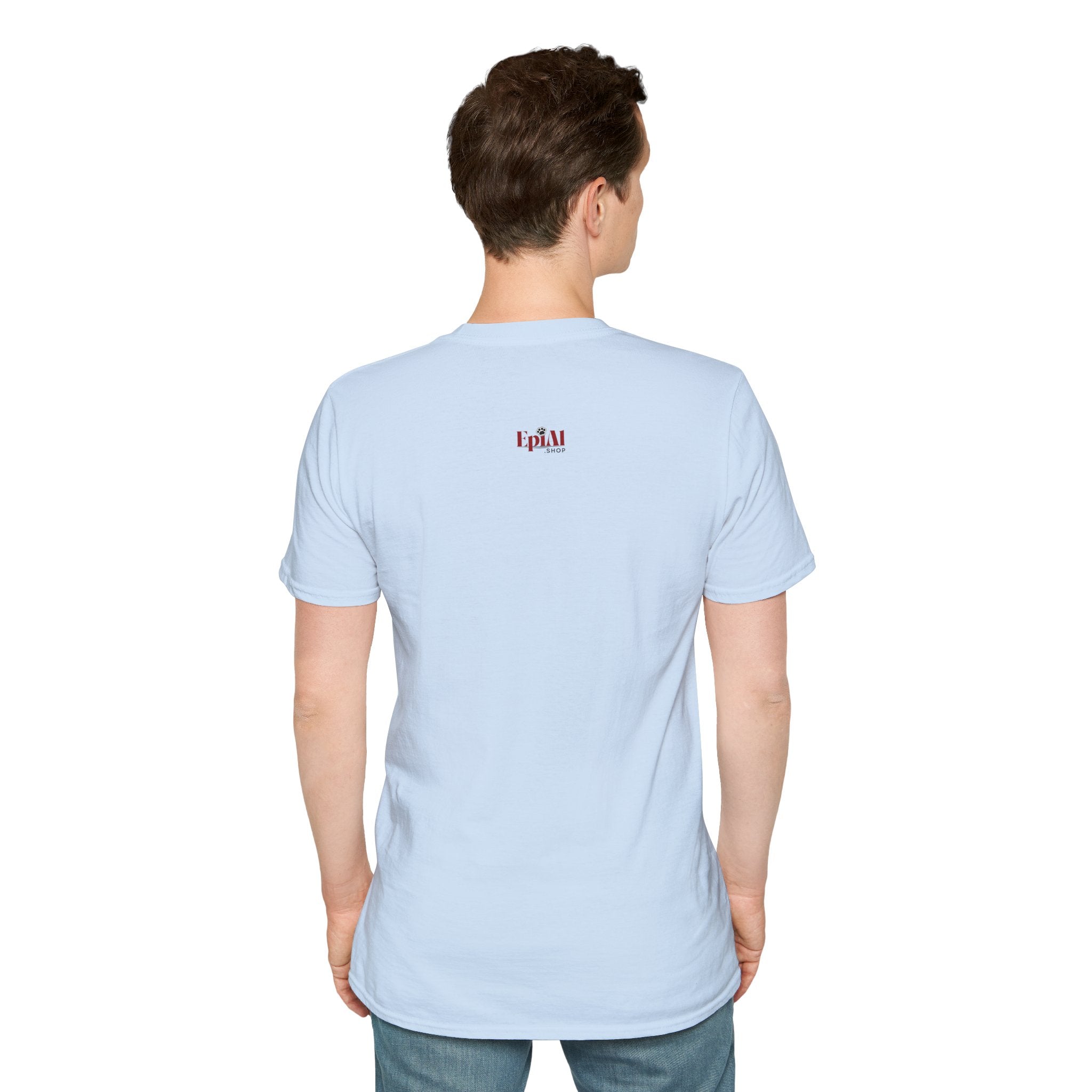 Photo depicting the ​Crosswords and Cats Unisex Softstyle T-Shirt from EpiAl's Shop.