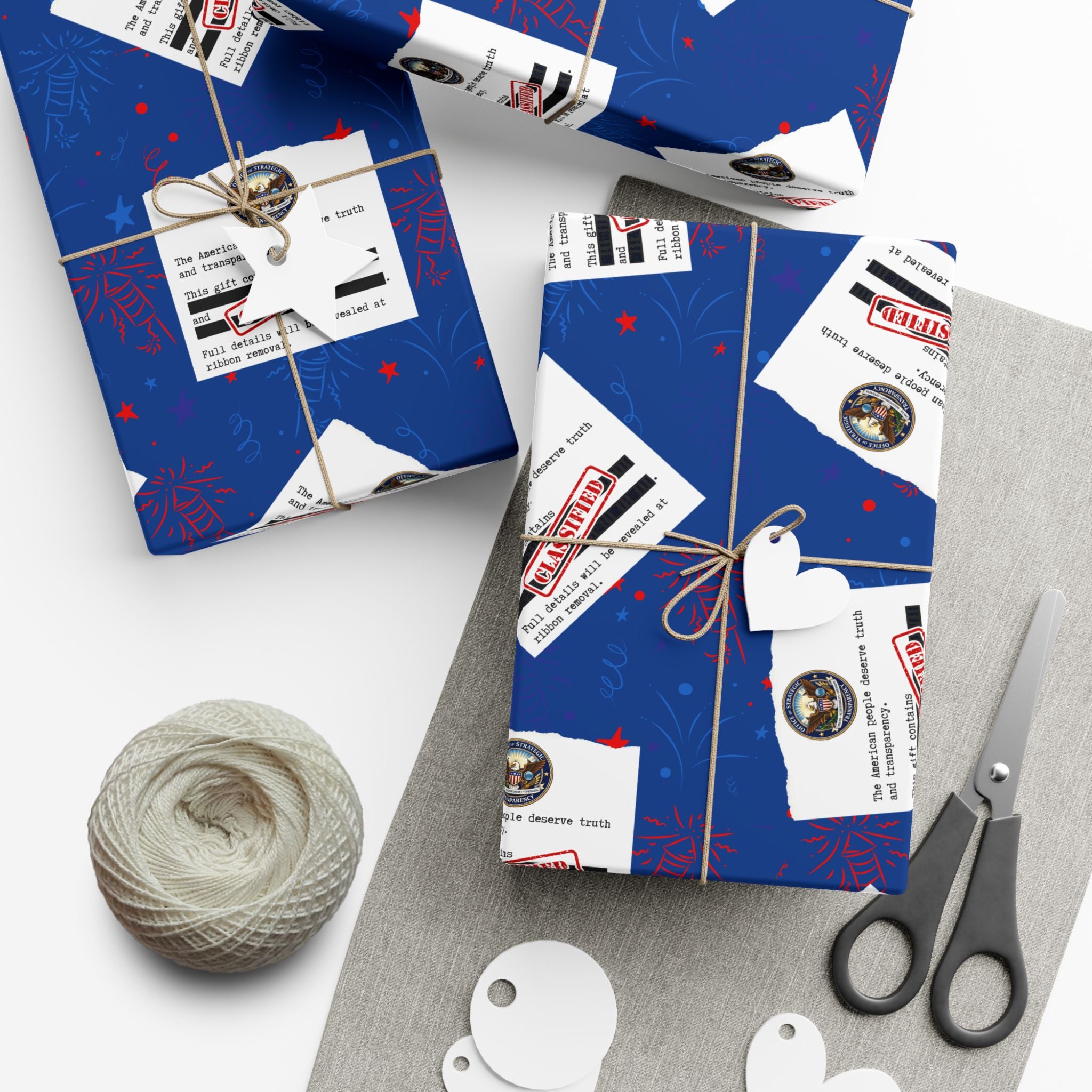 Classified Documents All-Occasion Gift Wrap – Redacted Files Political Satire Wrapping Paper