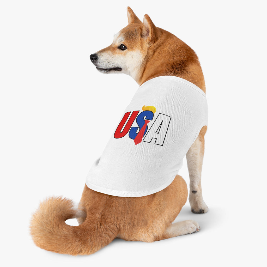 Trump USA Pet Tank Top for Celebrations & Holidays Printify